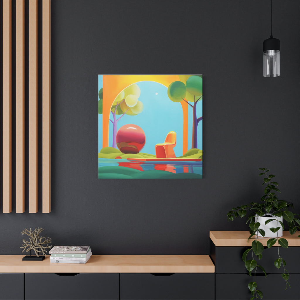 Red Ball -  Contemporary Abstract Canvas Print  Young Asian Artist
