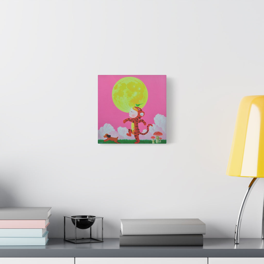 Walking under the moonlight - Chinese Contemporary artist - Canvas Print - Artwork for kids