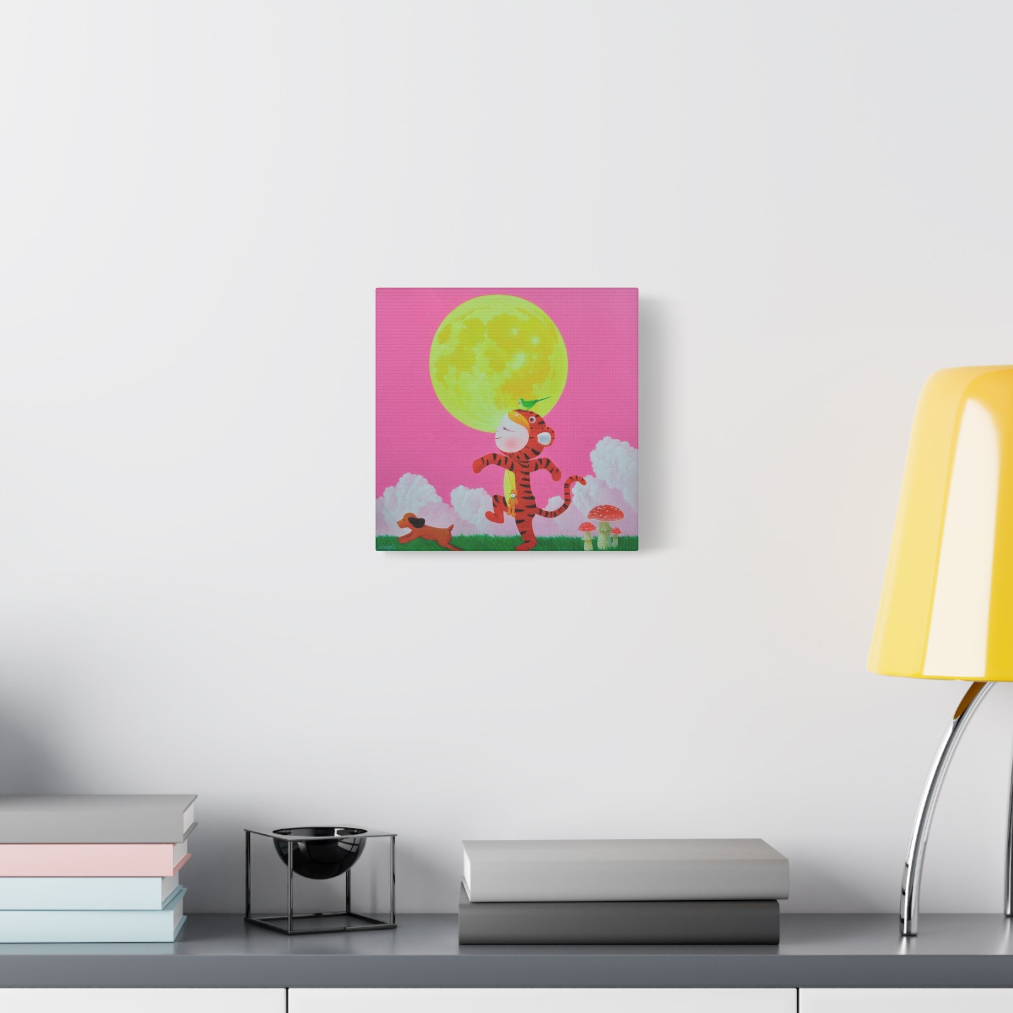 Walking under the moonlight - Chinese Contemporary artist - Canvas Print - Artwork for kids