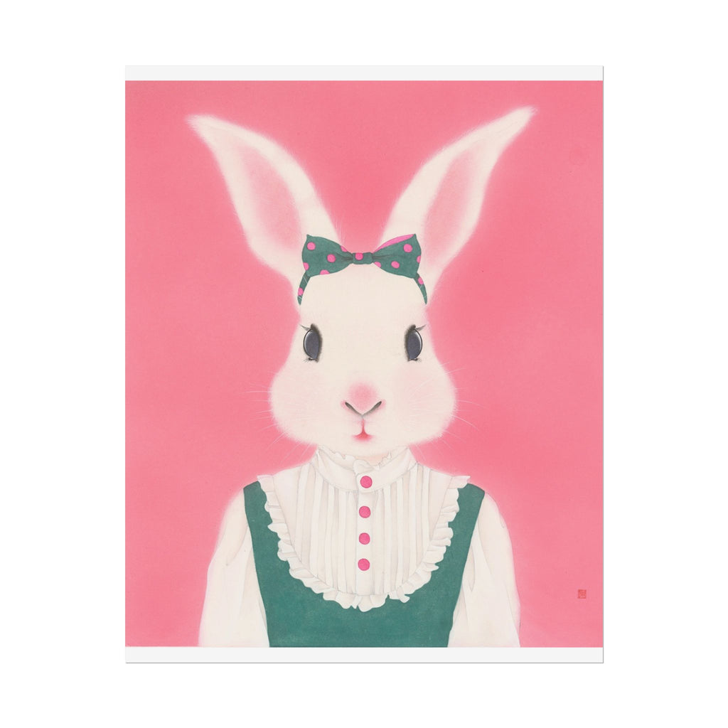 Cute Rabbit Art Poster, Cute Animal Decor, Christmas Wall Art, Kids Room Decoration, Gift for Animal Lovers