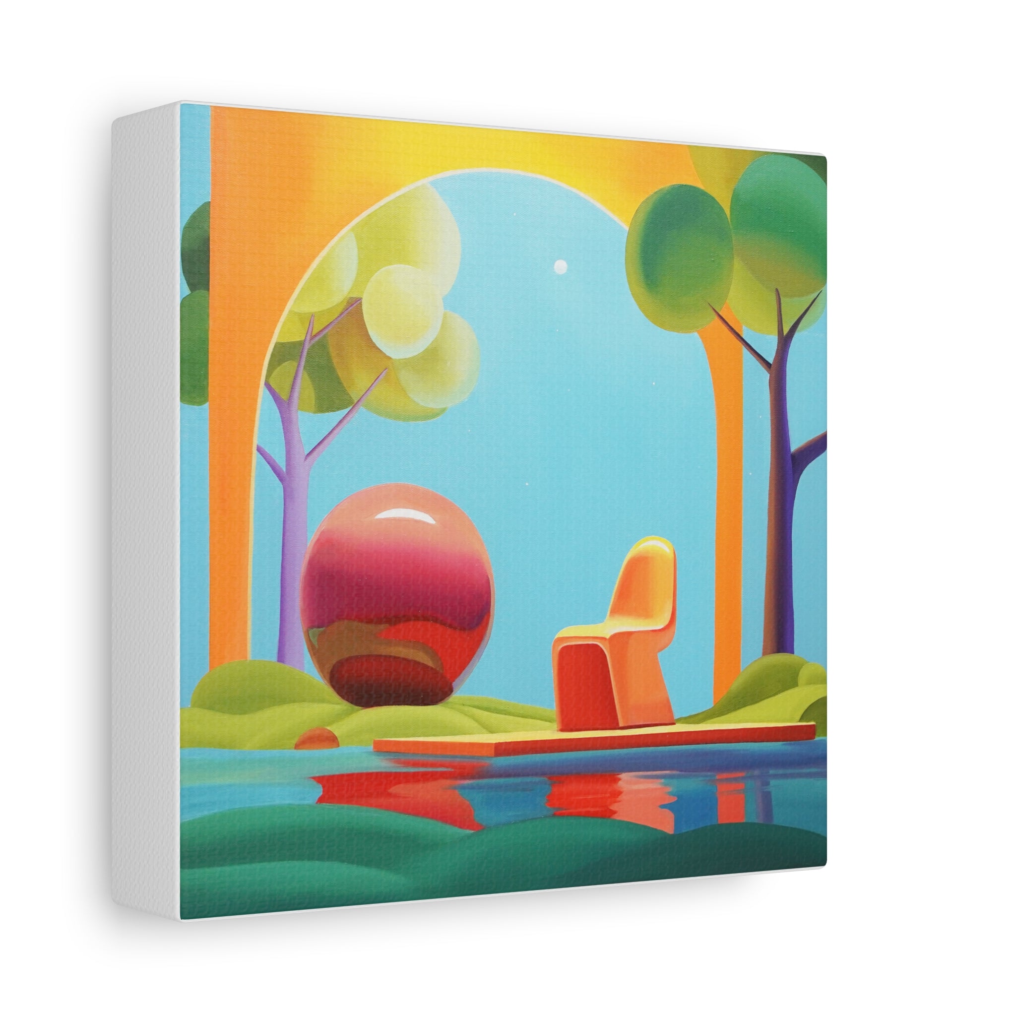 Red Ball -  Contemporary Abstract Canvas Print  Young Asian Artist