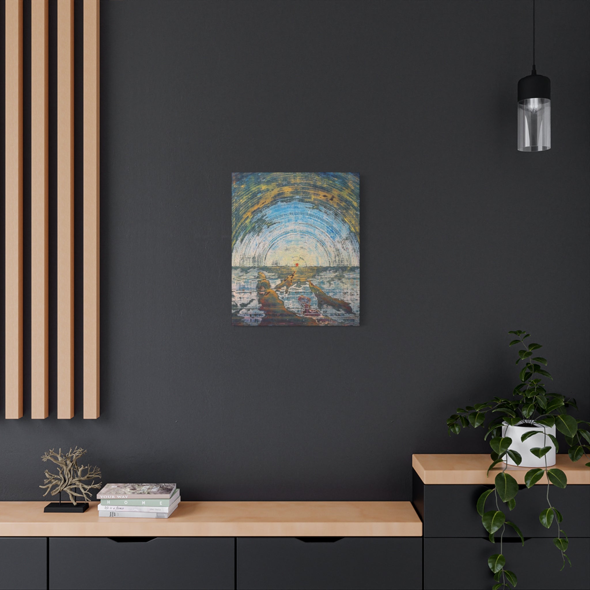 YU - 051219 Abstract Wall Art by Asian Artist Contemporary Home Decor Print-Neutral Modern Art for Living Room or Bedroom