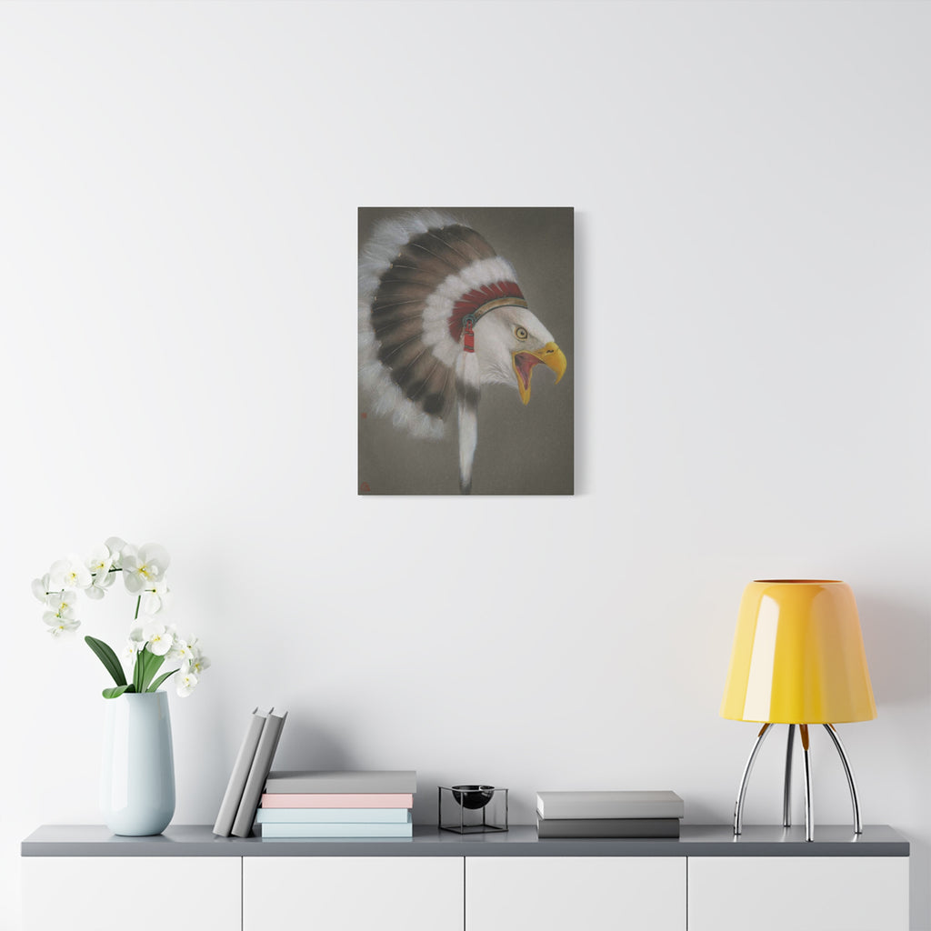 Chief Eagle -  Chinese  Contemporary watercolor painting - Canvas Print - Gift for New Year