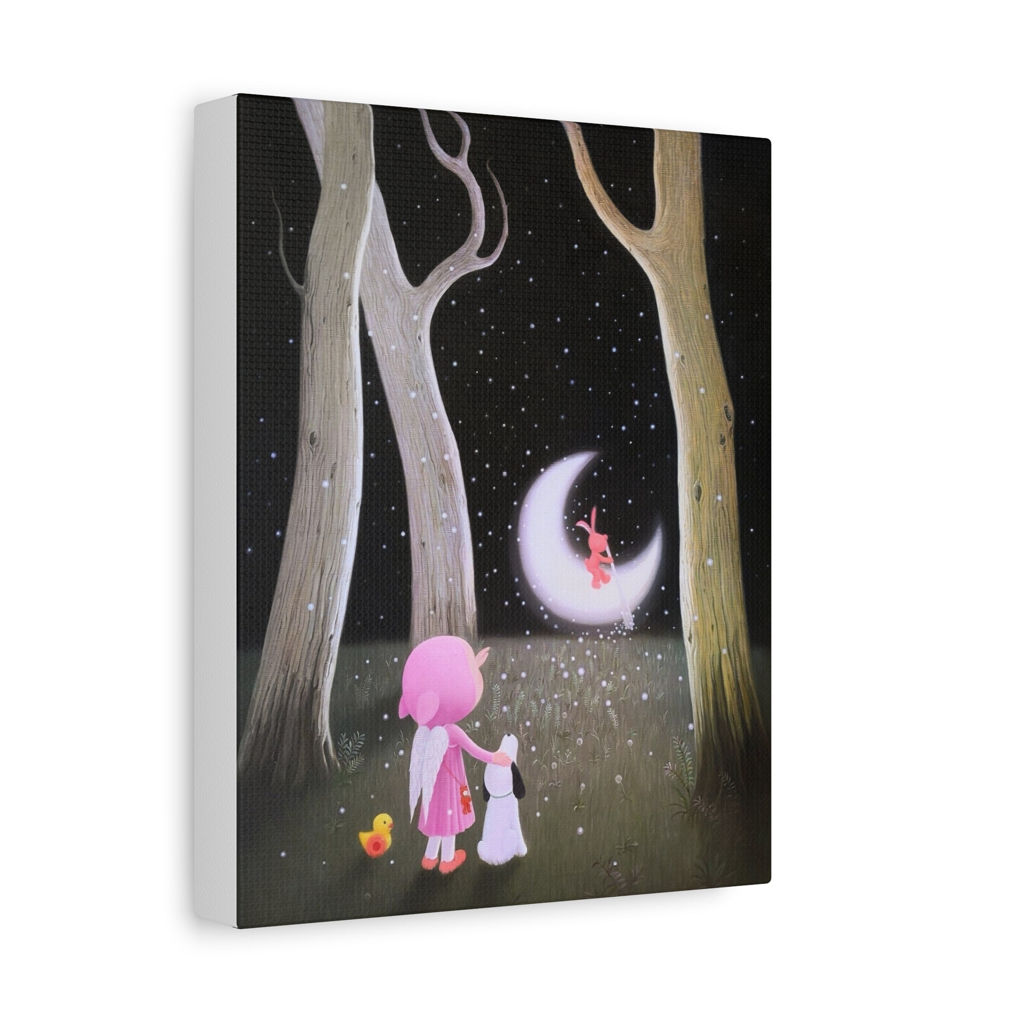 Little Girl with the Moon - Chinese Contemporary artist - Canvas Print - Artwork for kids