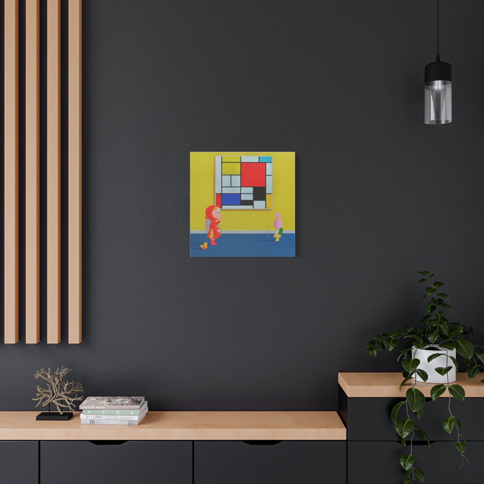 Little Girl with Mondrian - Chinese Contemporary artist - Canvas Print - Artwork for kids