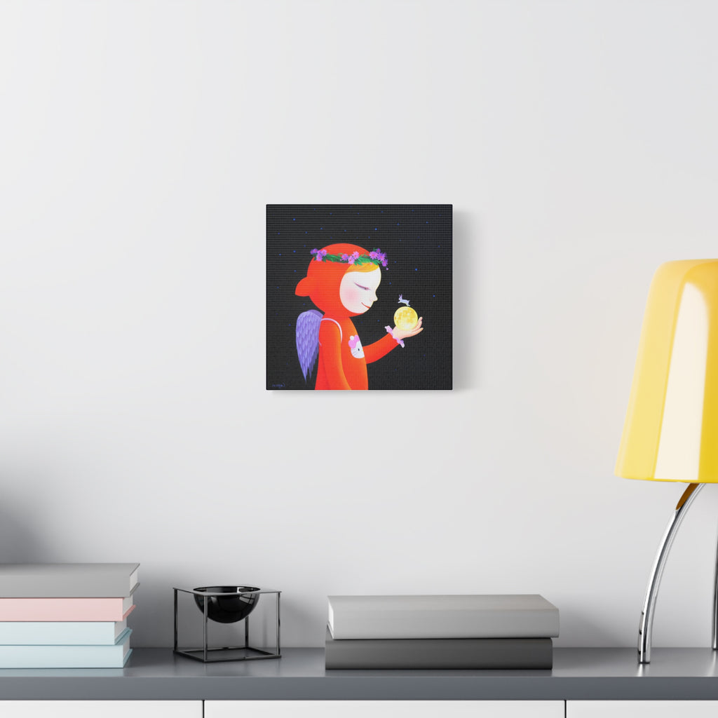 Little Girl with the Moon - Chinese Contemporary artist - Canvas Print - Artwork for kids
