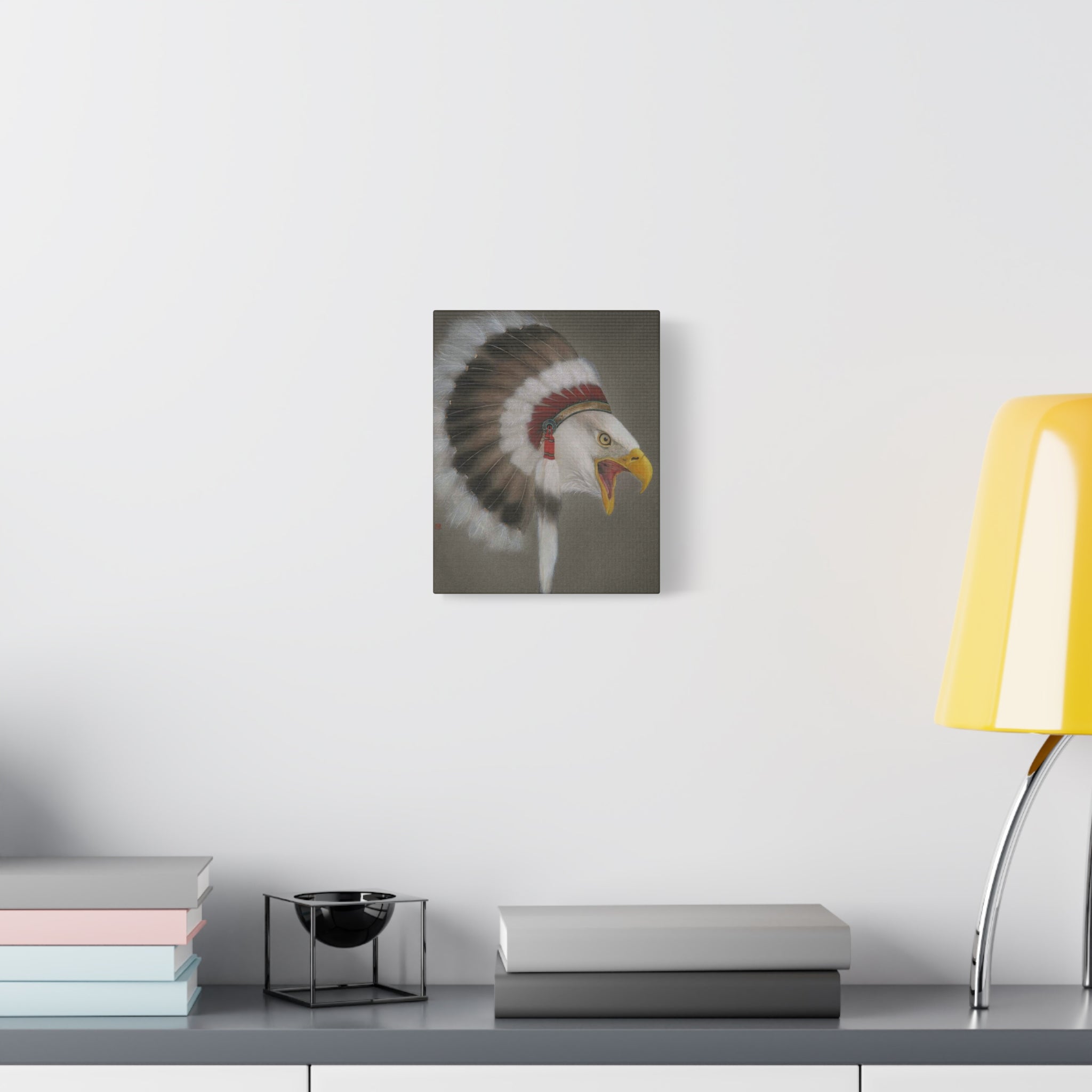 Chief Eagle -  Chinese  Contemporary watercolor painting - Canvas Print - Gift for New Year