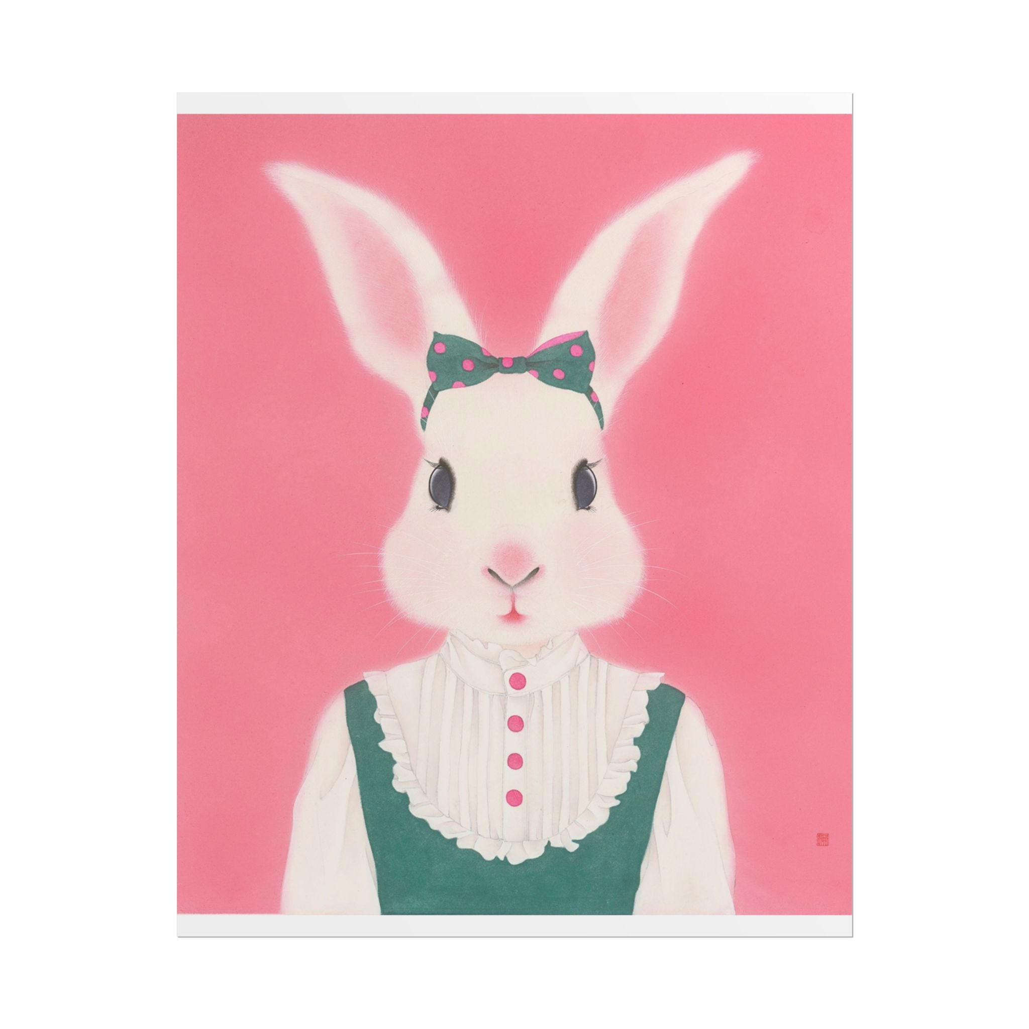 Cute Rabbit Art Poster, Cute Animal Decor, Christmas Wall Art, Kids Room Decoration, Gift for Animal Lovers