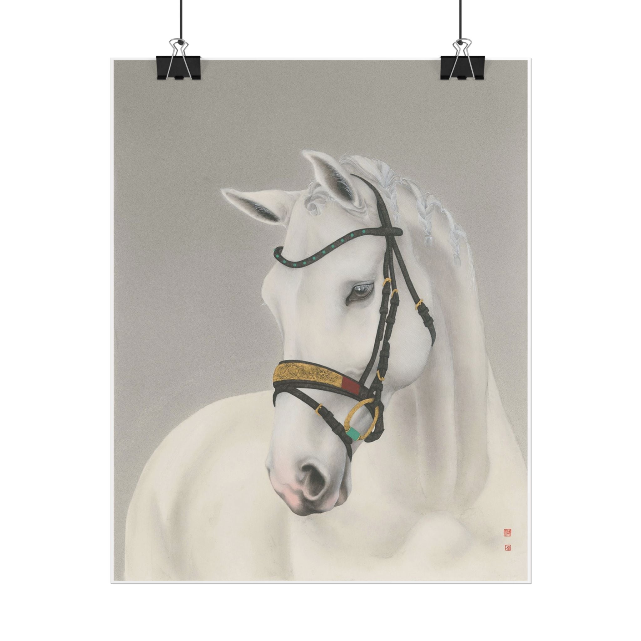 Horse Art Poster, Cute Animal Decor, Christmas Wall Art, Kids Room Decoration, Gift for Animal Lovers