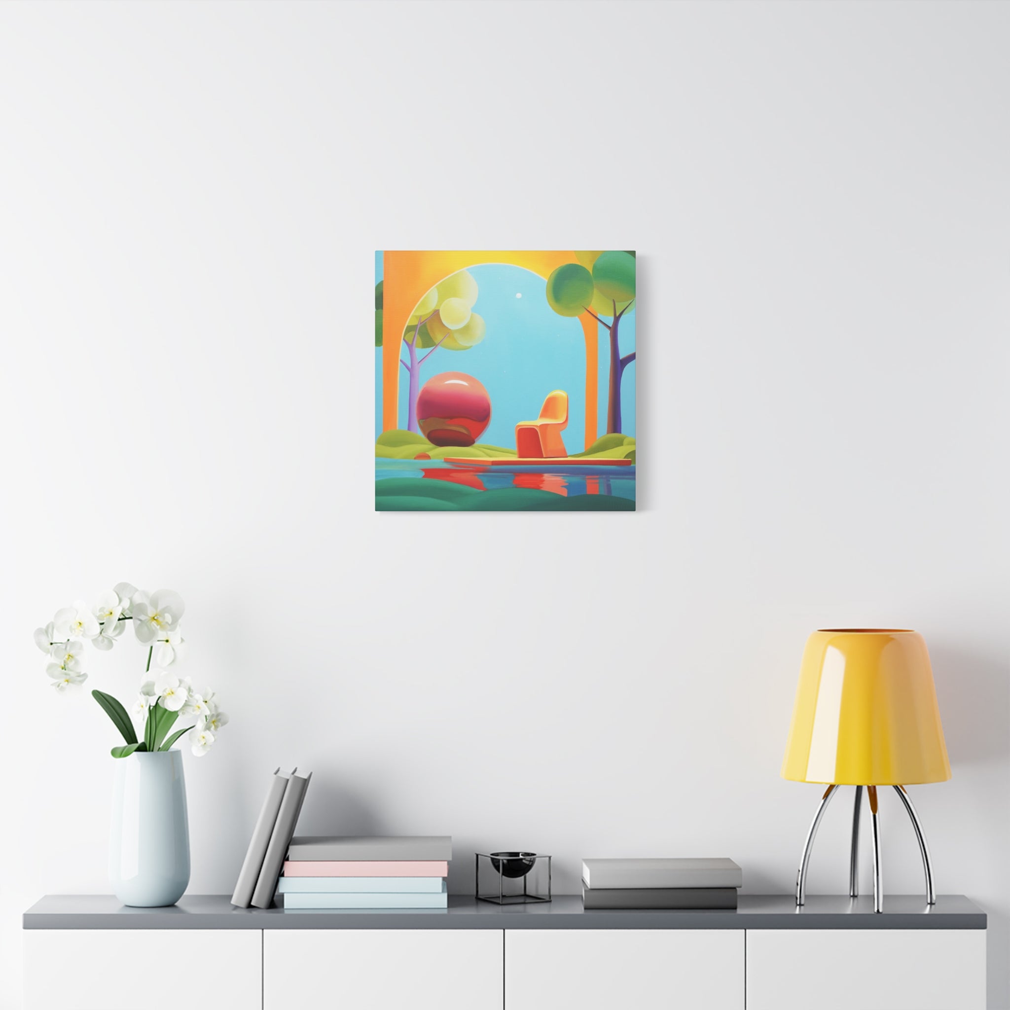 Red Ball -  Contemporary Abstract Canvas Print  Young Asian Artist