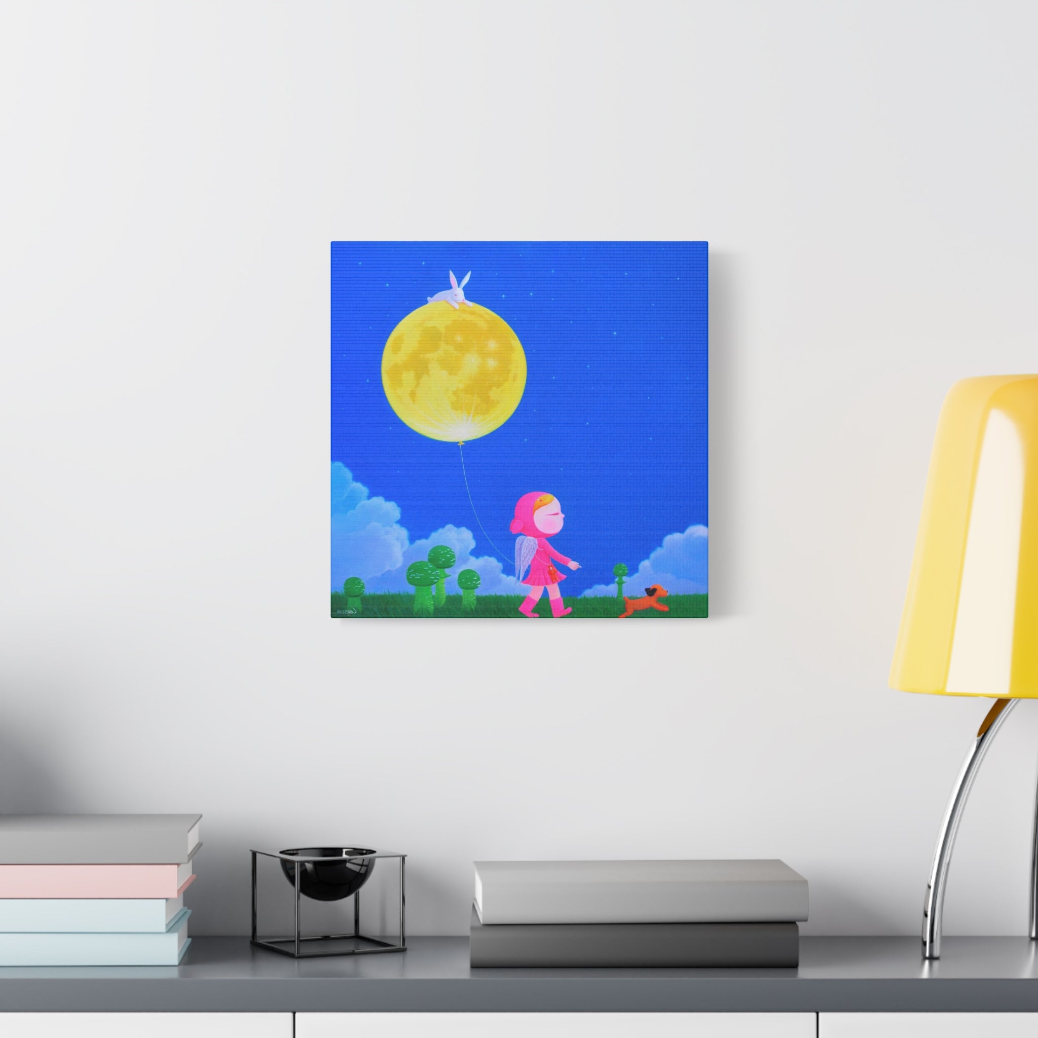 Walking under the moonlight - Chinese Contemporary artist - Canvas Print - Artwork for kids
