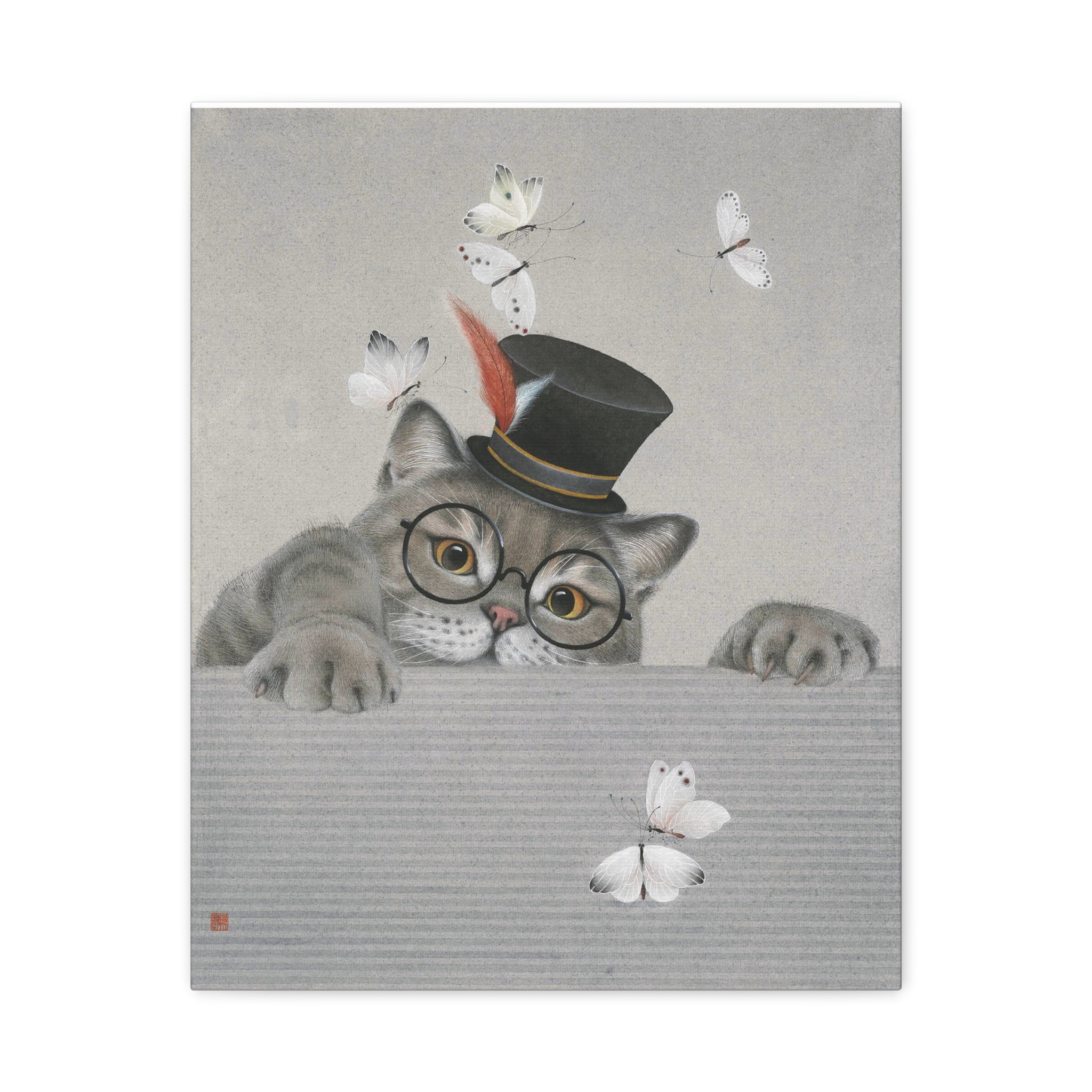 Magic Cat -  Chinese  Contemporary watercolor painting - Canvas Print