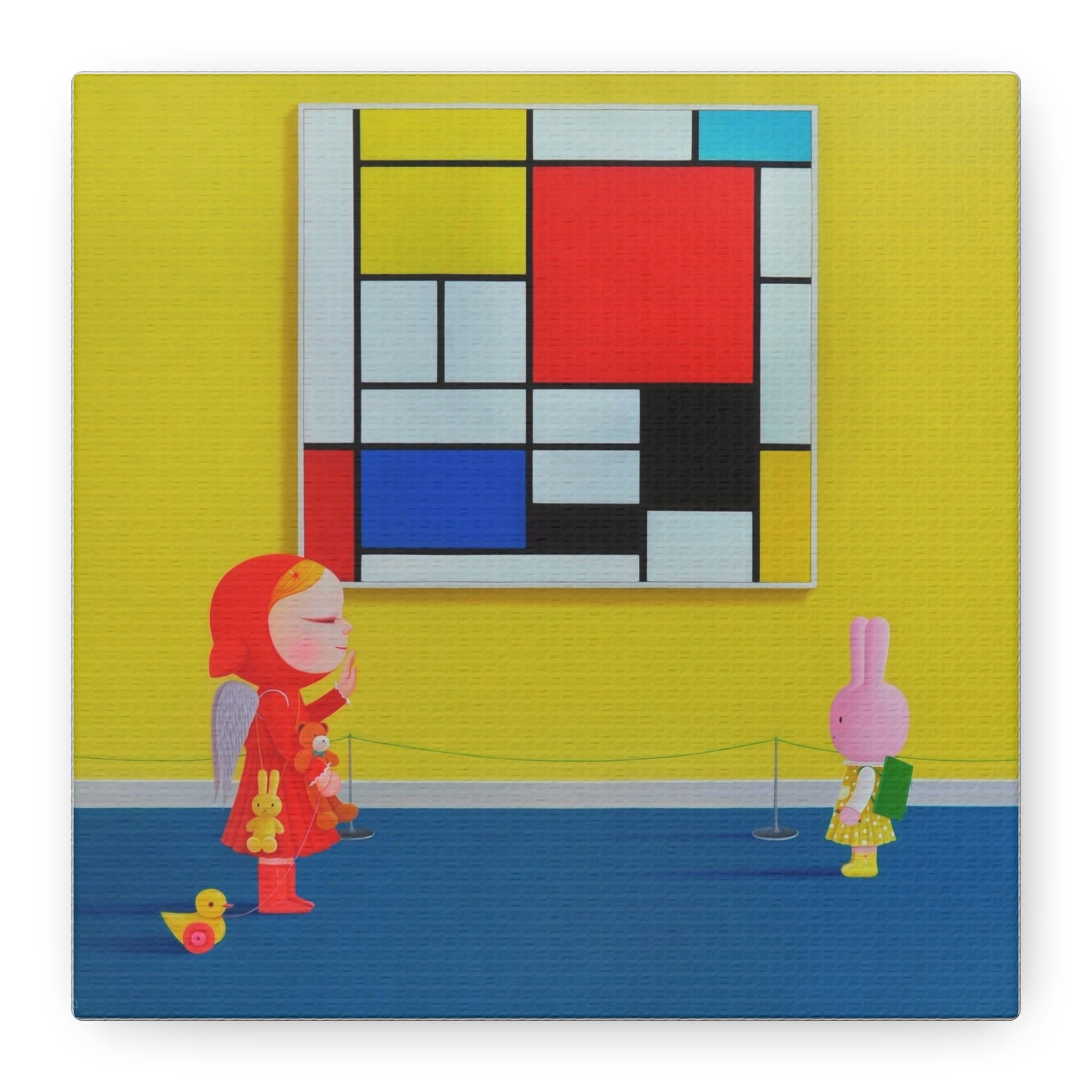Little Girl with Mondrian - Chinese Contemporary artist - Canvas Print - Artwork for kids
