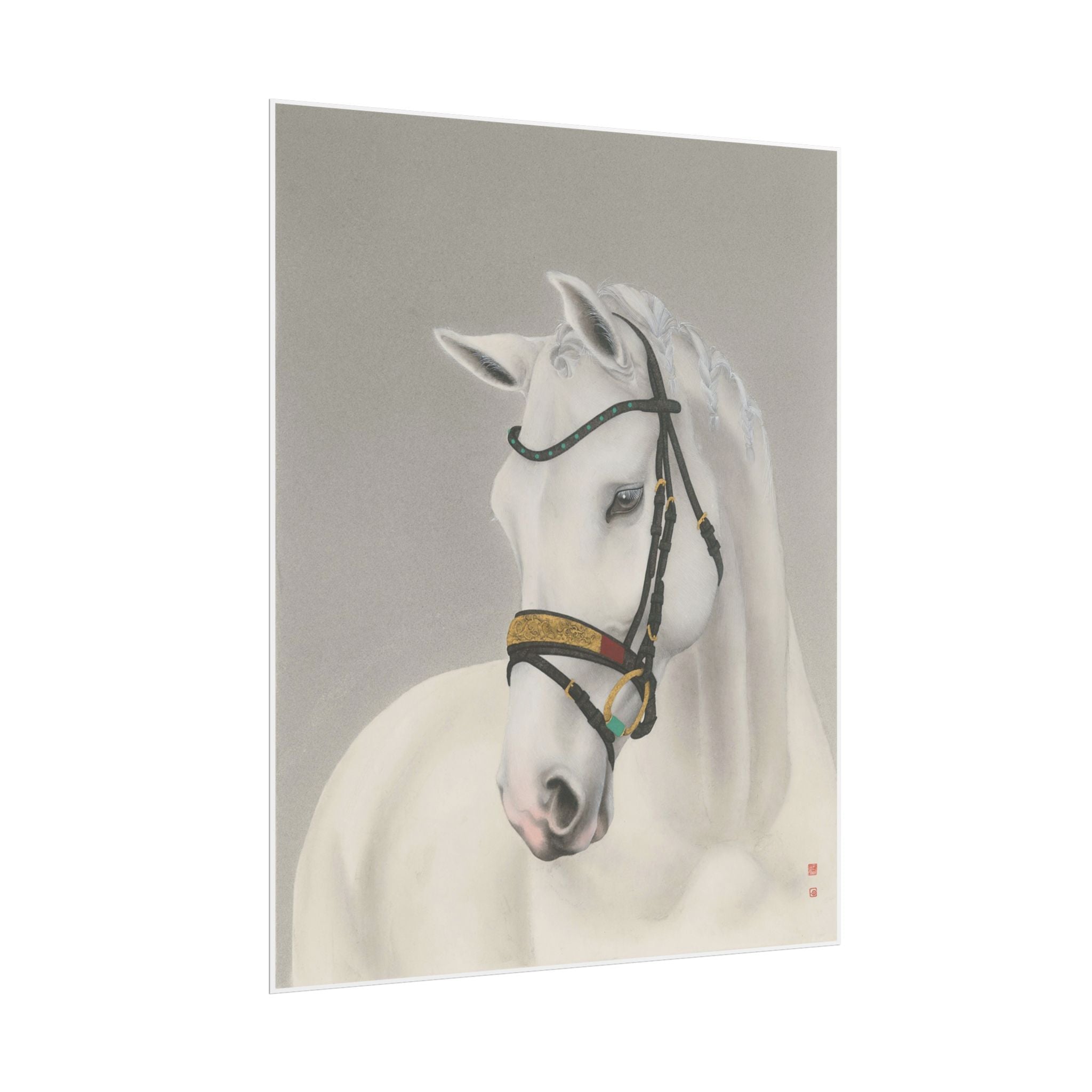 Horse Art Poster, Cute Animal Decor, Christmas Wall Art, Kids Room Decoration, Gift for Animal Lovers