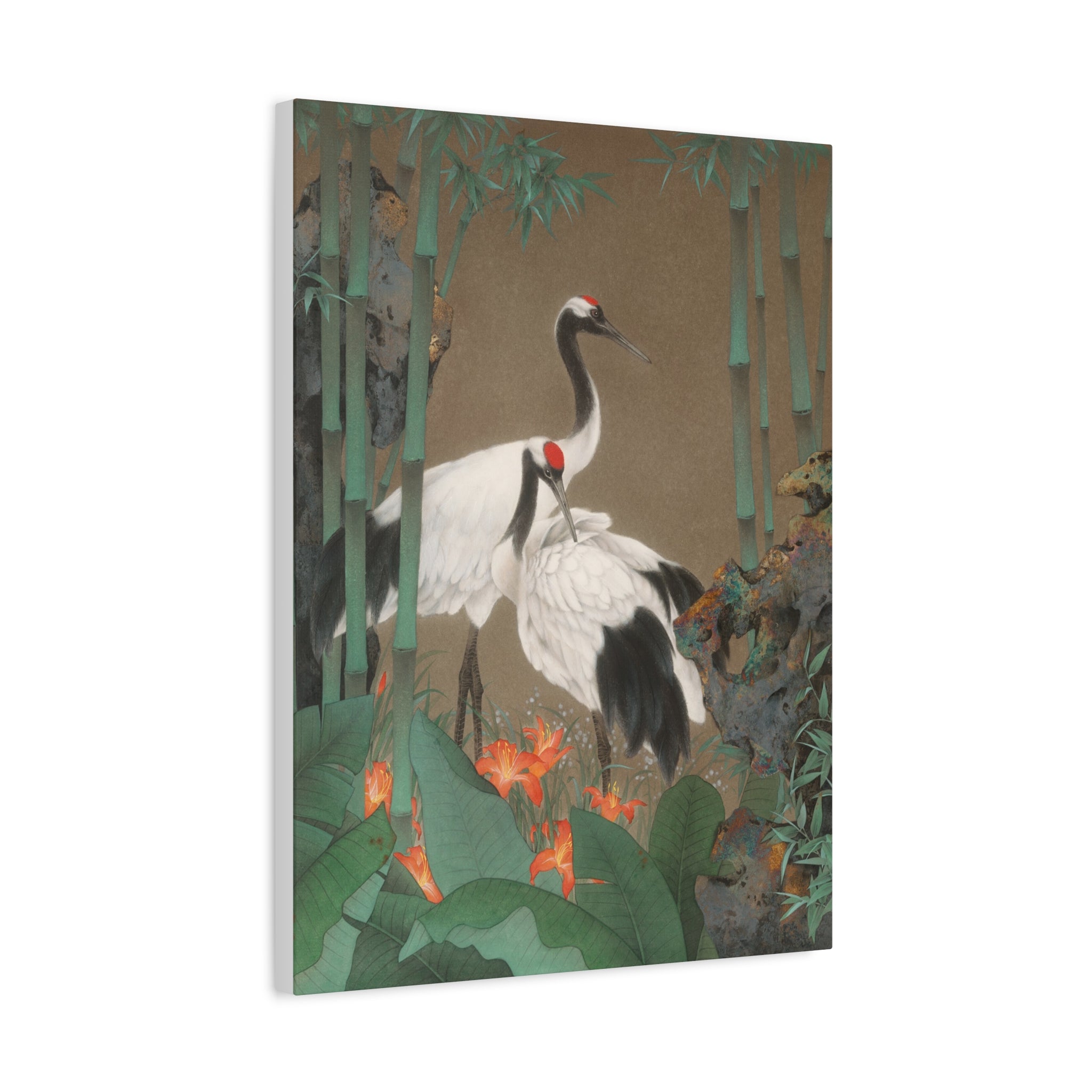 Red-crowned Crane -  Chinese  Contemporary watercolor painting - Canvas Print - Gift for year of Horse