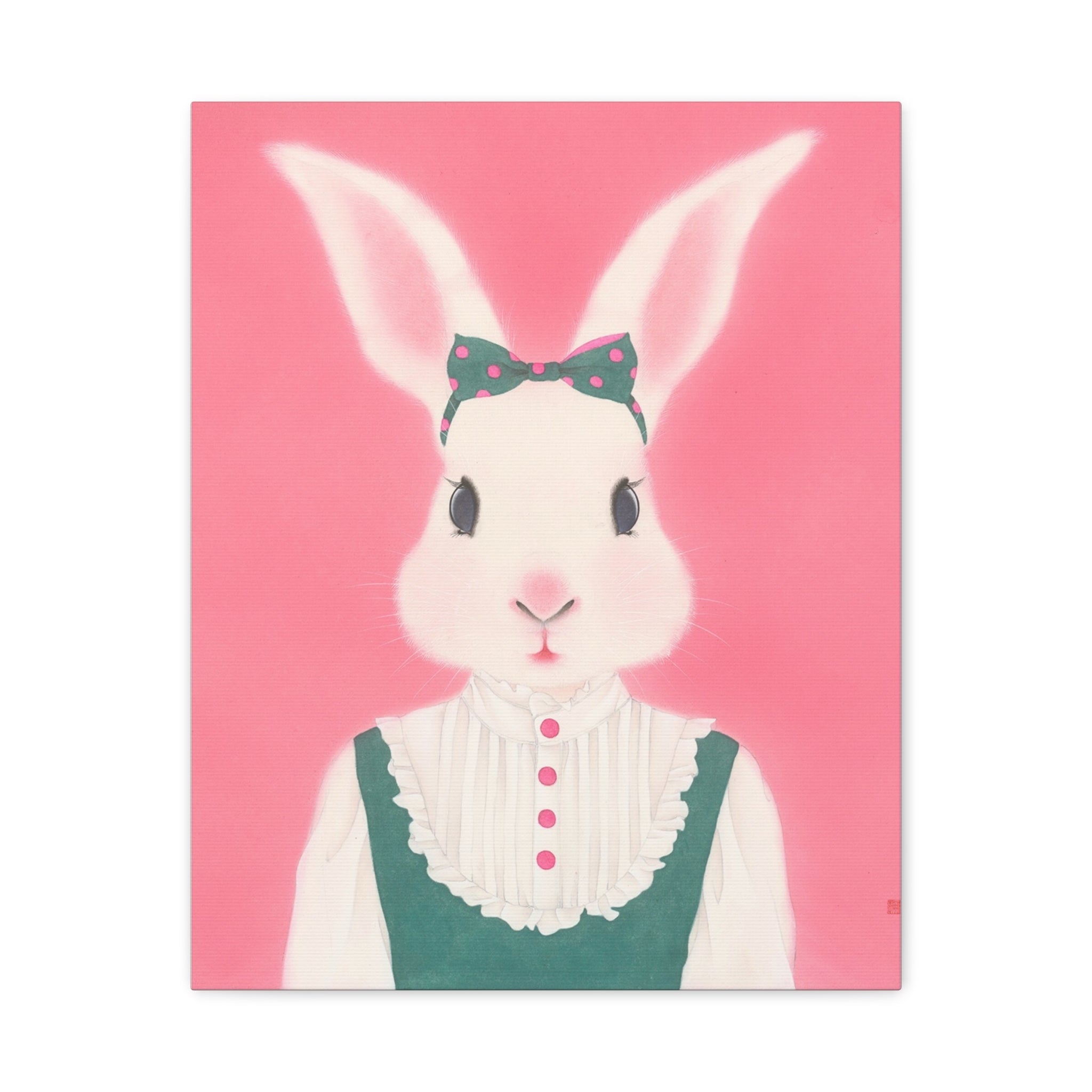Cute Rabbit Chinese  Contemporary watercolor painting - Canvas Print