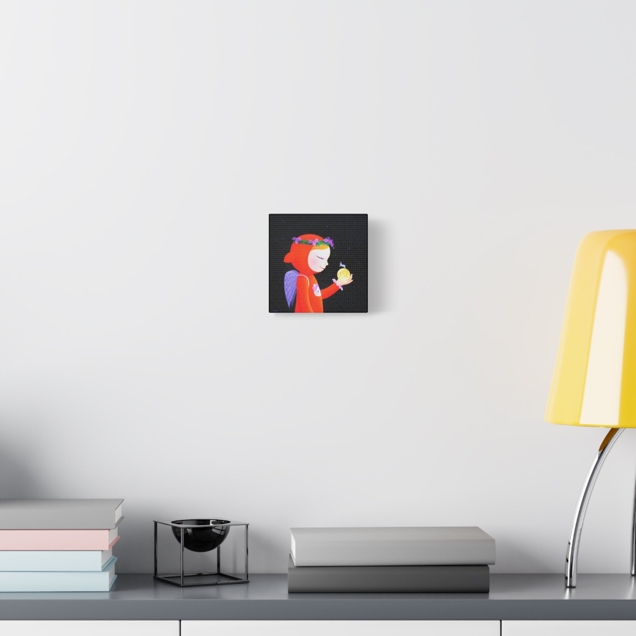 Little Girl with the Moon - Chinese Contemporary artist - Canvas Print - Artwork for kids