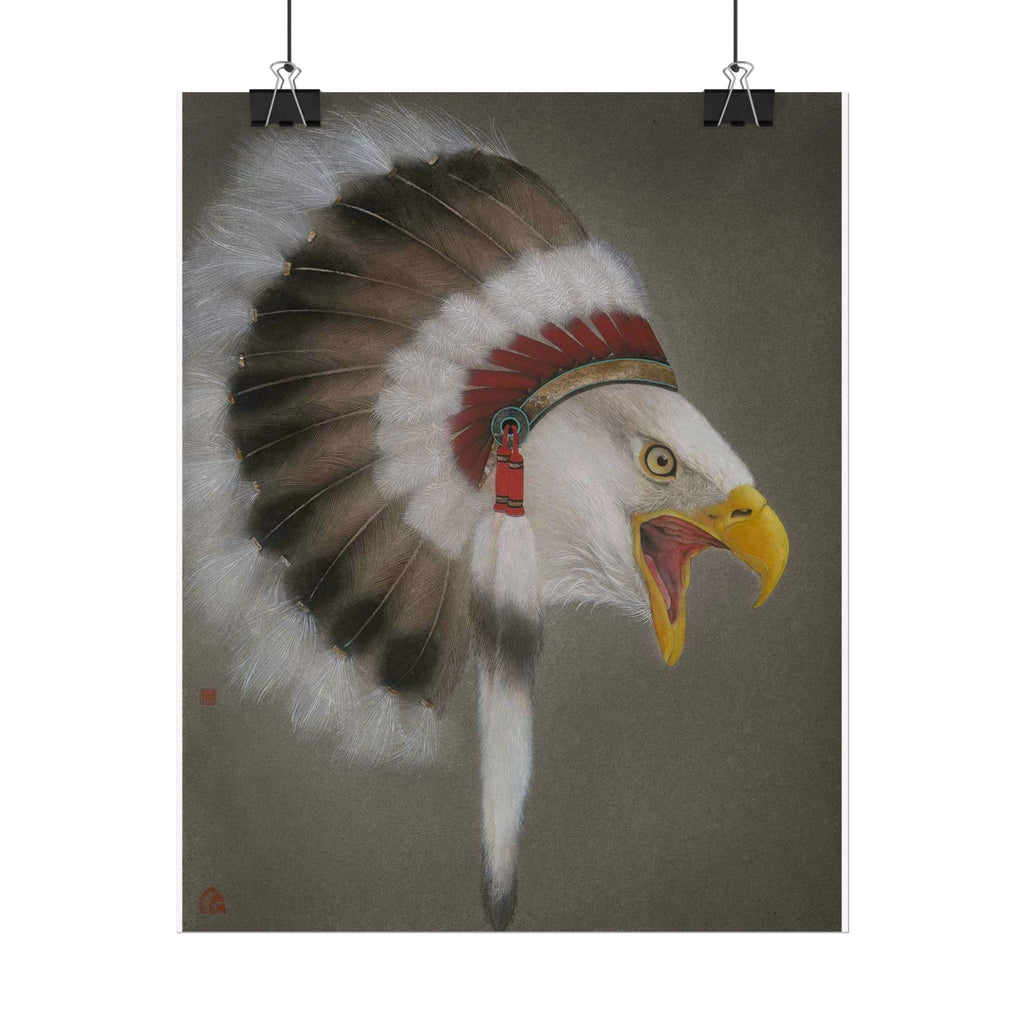 Chief Eagle Art Poster, Cute Animal Decor, Christmas Wall Art, Kids Room Decoration, Gift for Animal Lovers