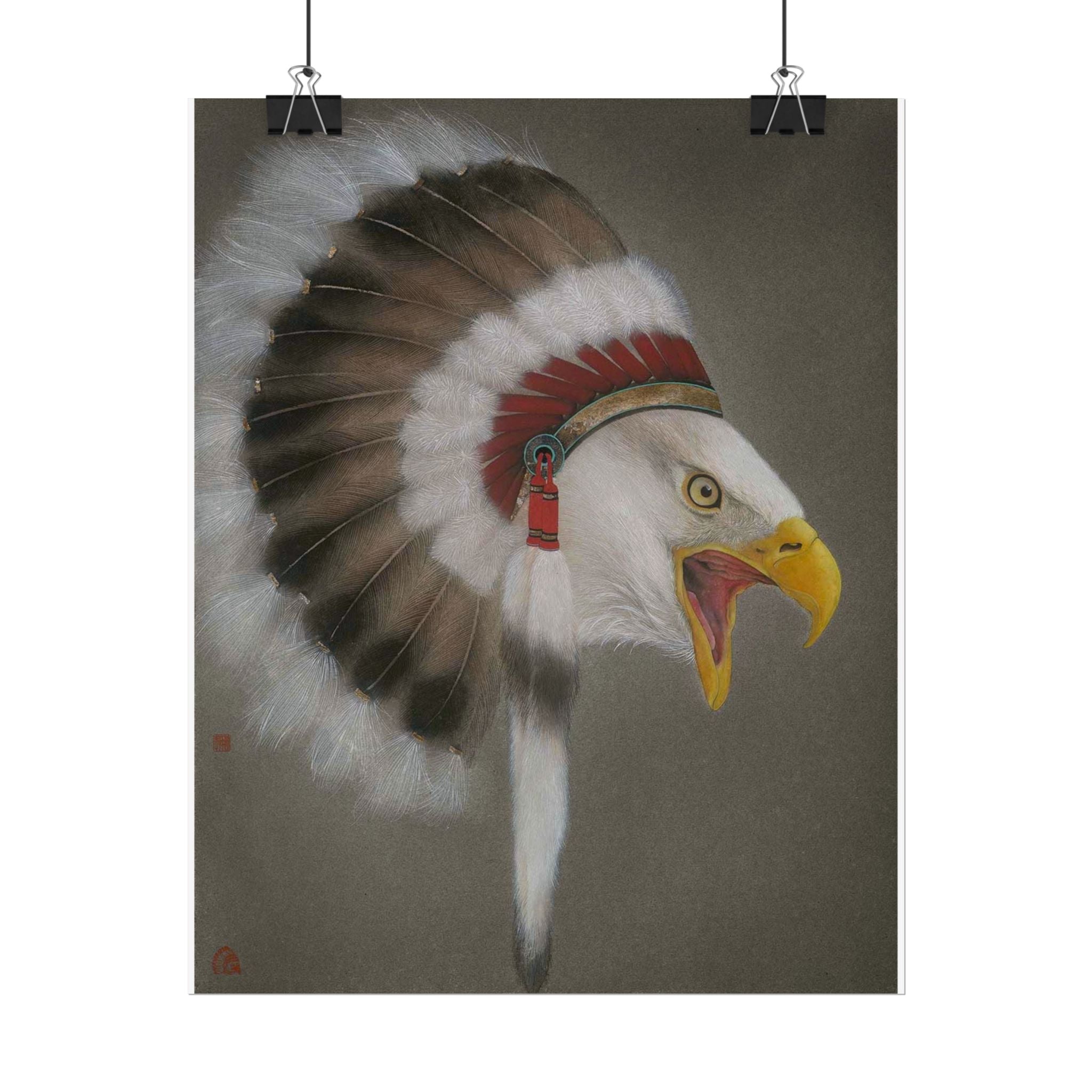 Chief Eagle Art Poster, Cute Animal Decor, Christmas Wall Art, Kids Room Decoration, Gift for Animal Lovers