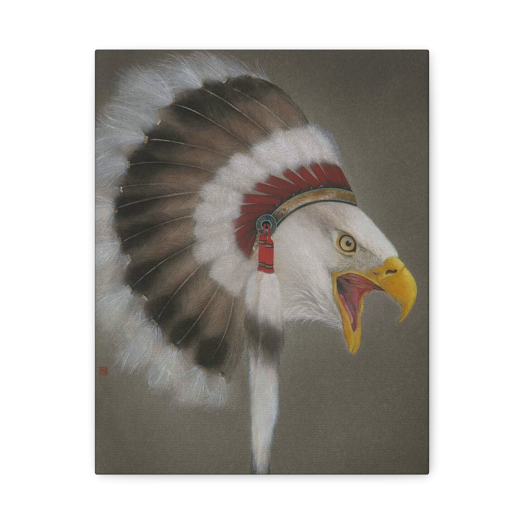 Chief Eagle -  Chinese  Contemporary watercolor painting - Canvas Print - Gift for New Year
