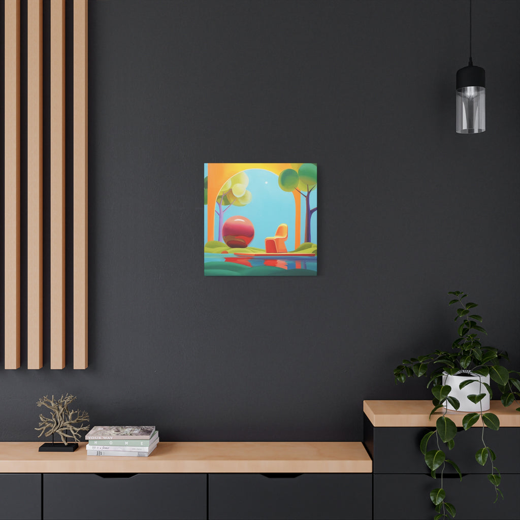 Red Ball -  Contemporary Abstract Canvas Print  Young Asian Artist