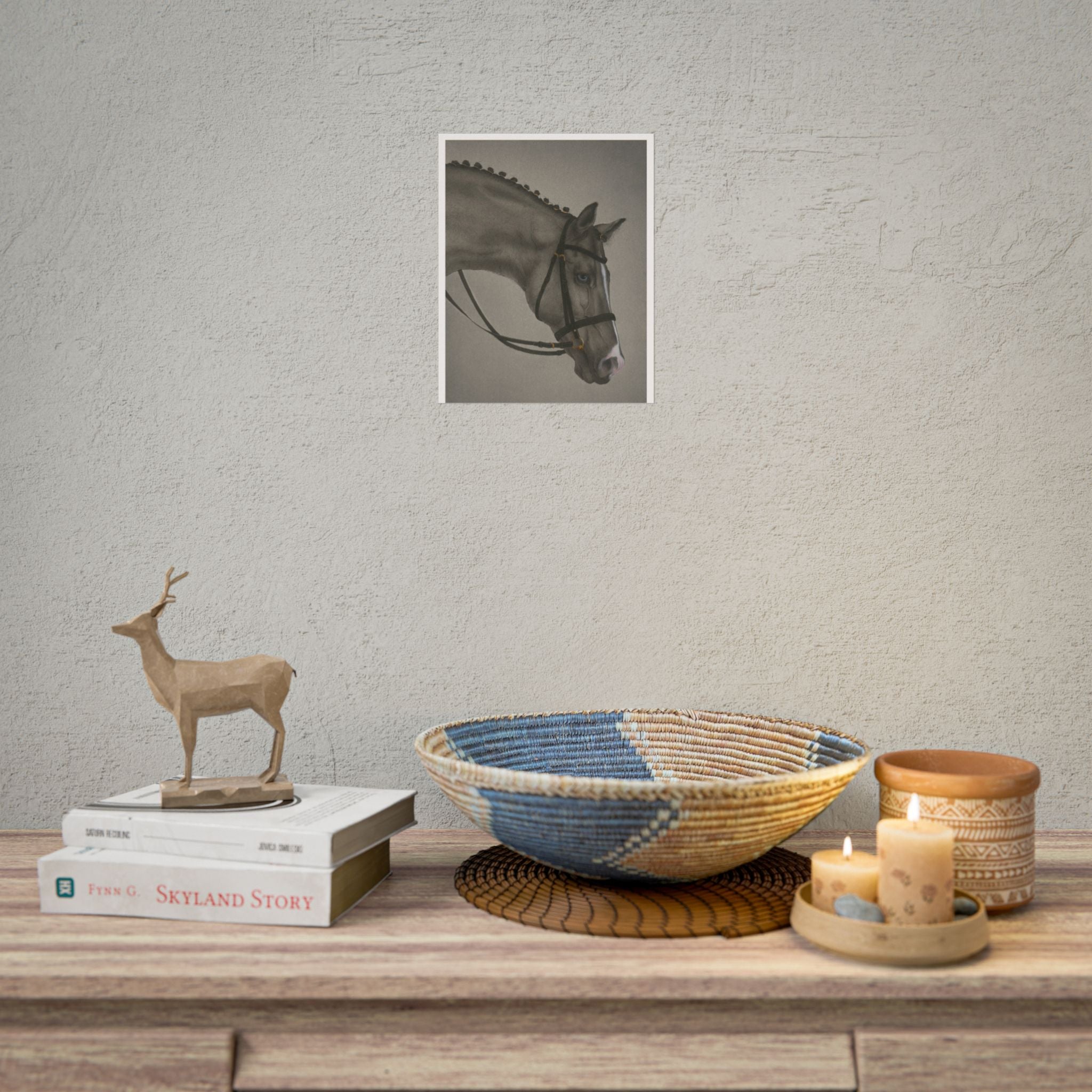 Horse Art Poster, Cute Animal Decor, Christmas Wall Art, Kids Room Decoration, Gift for Animal Lovers