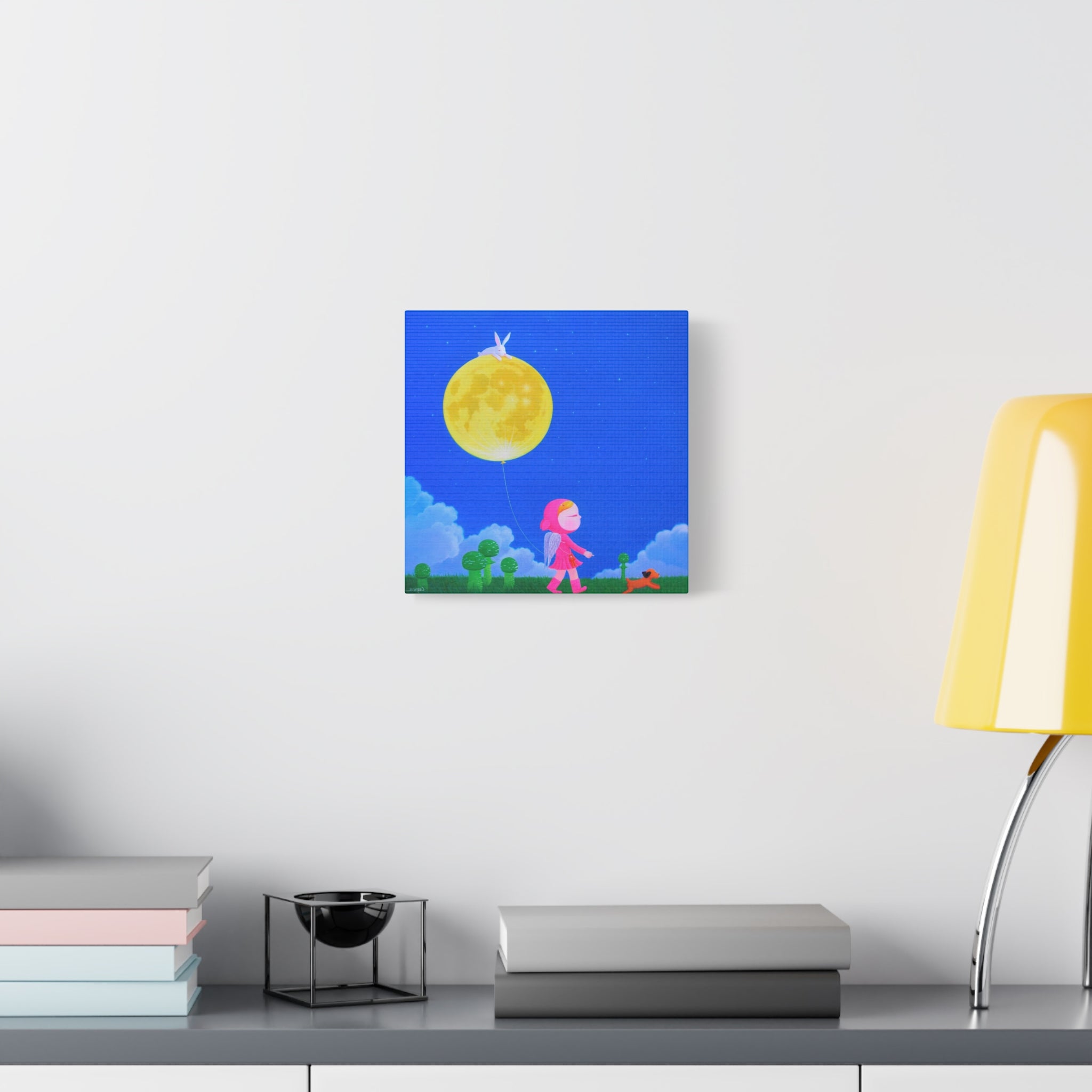 Walking under the moonlight - Chinese Contemporary artist - Canvas Print - Artwork for kids