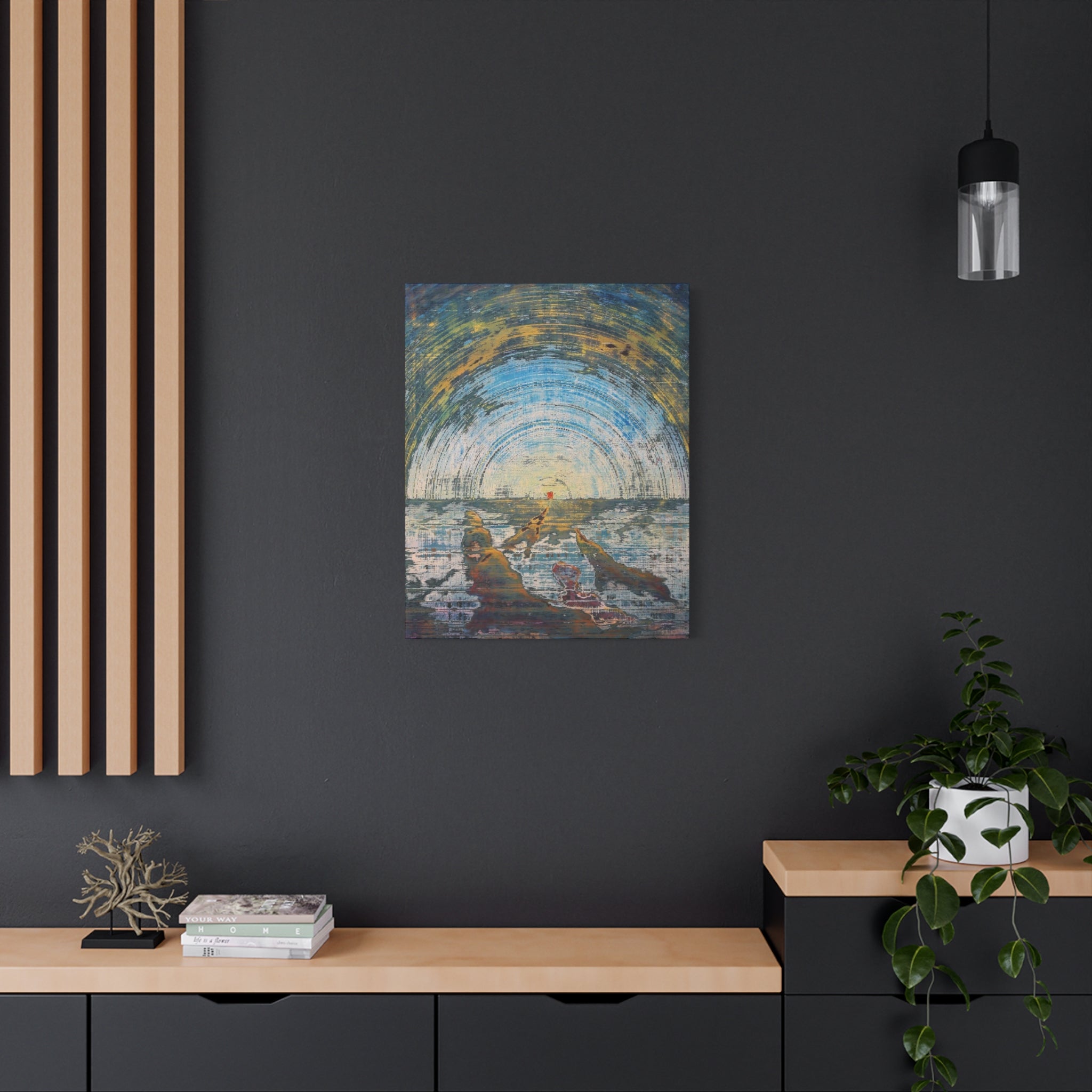 YU - 051219 Abstract Wall Art by Asian Artist Contemporary Home Decor Print-Neutral Modern Art for Living Room or Bedroom