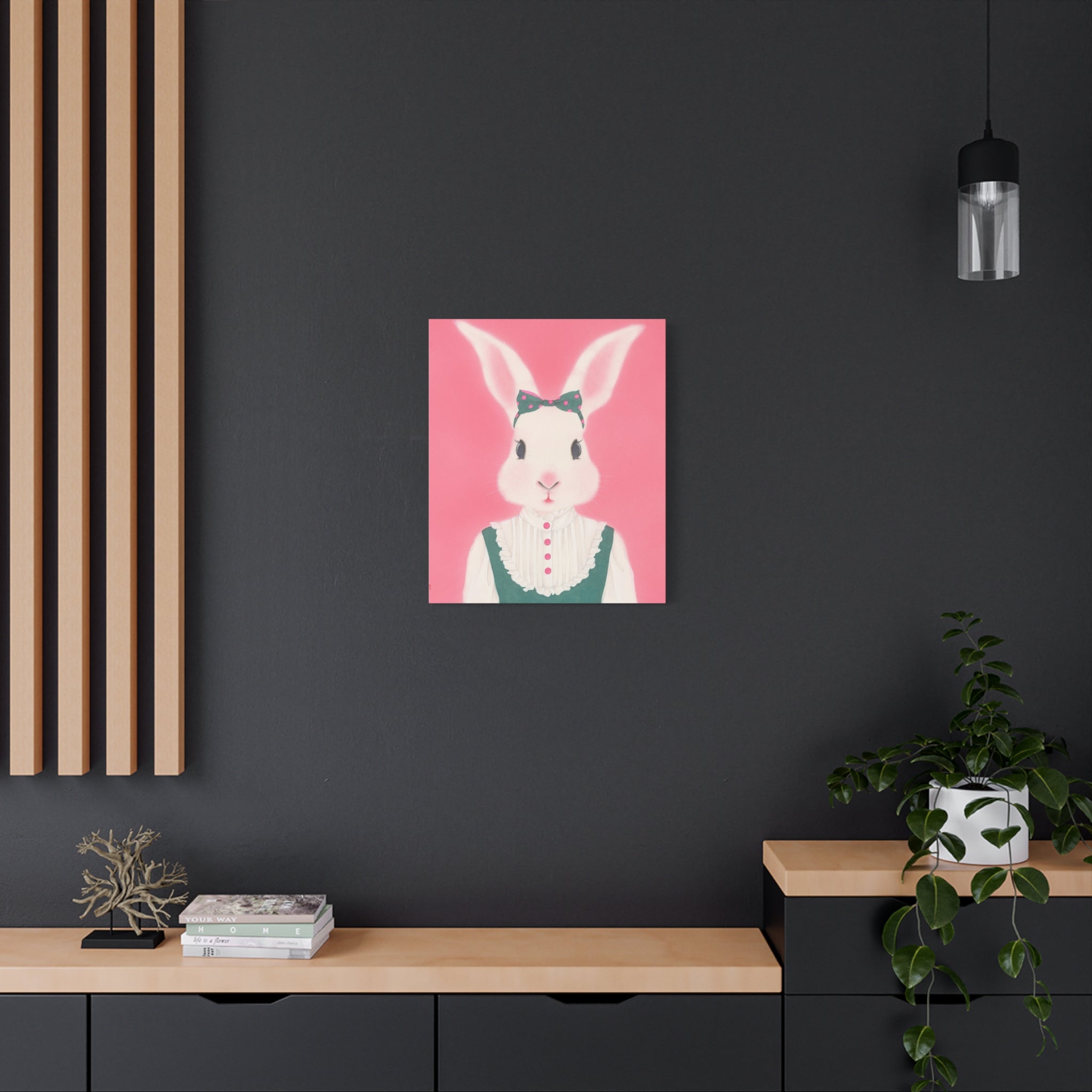 Cute Rabbit Chinese  Contemporary watercolor painting - Canvas Print