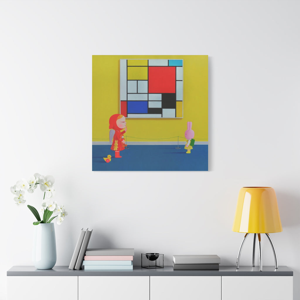 Little Girl with Mondrian - Chinese Contemporary artist - Canvas Print - Artwork for kids