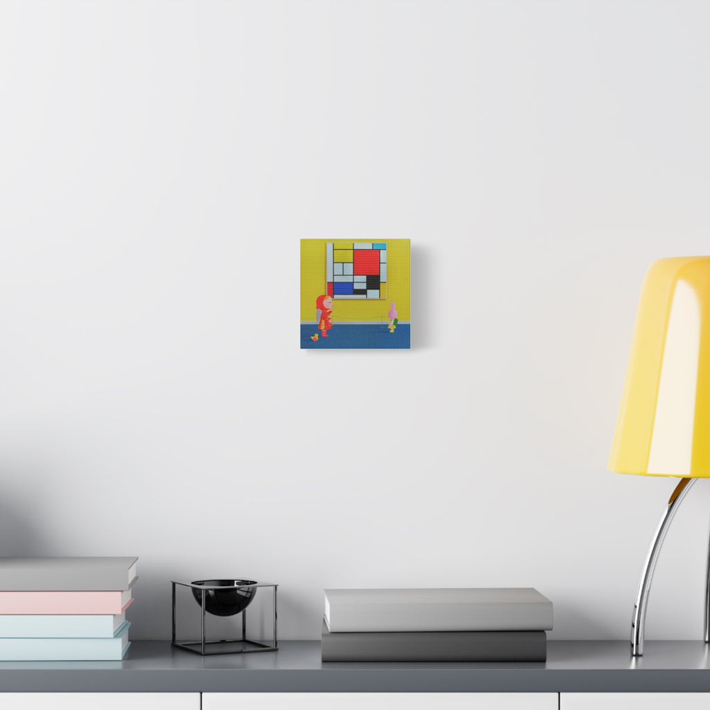 Little Girl with Mondrian - Chinese Contemporary artist - Canvas Print - Artwork for kids