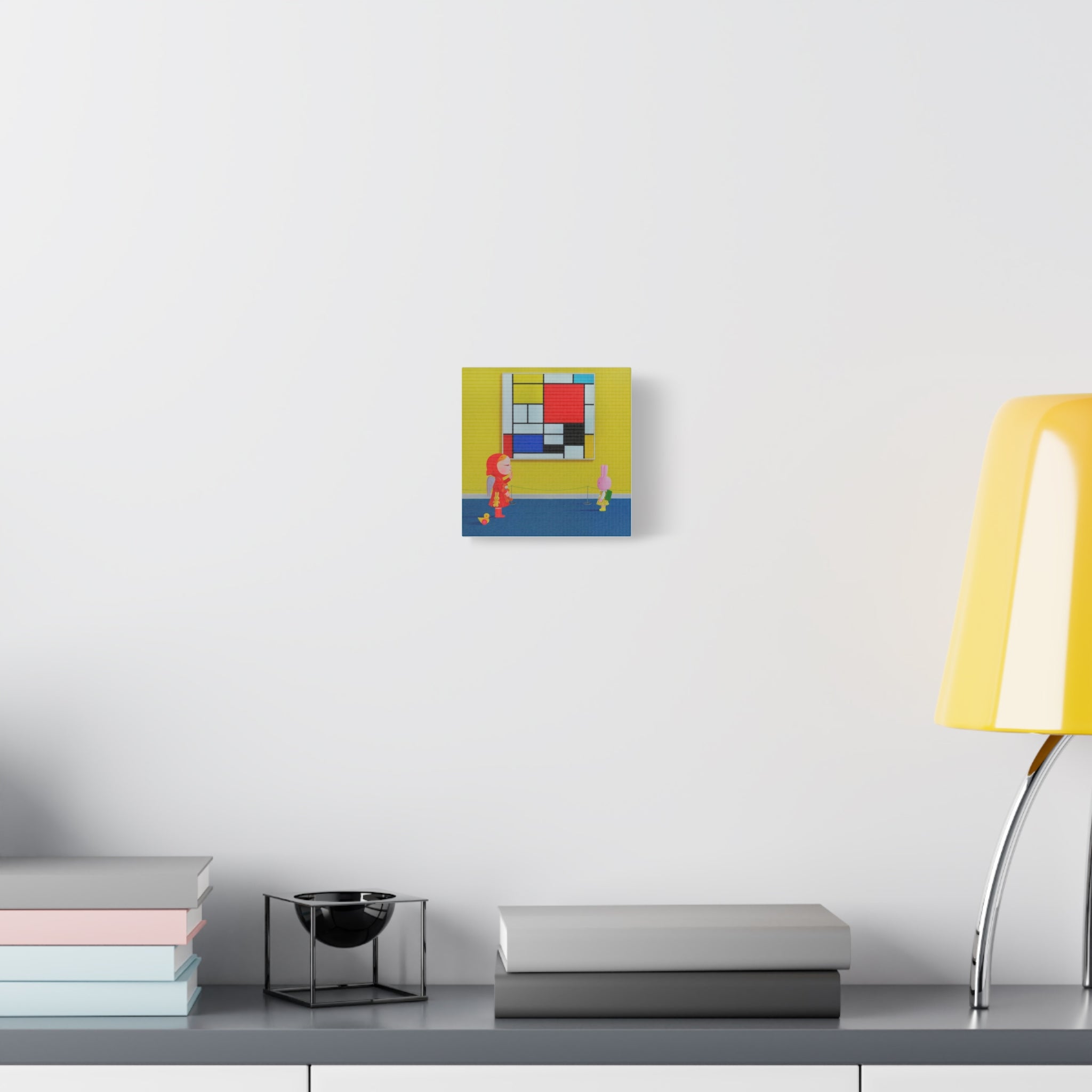 Little Girl with Mondrian - Chinese Contemporary artist - Canvas Print - Artwork for kids