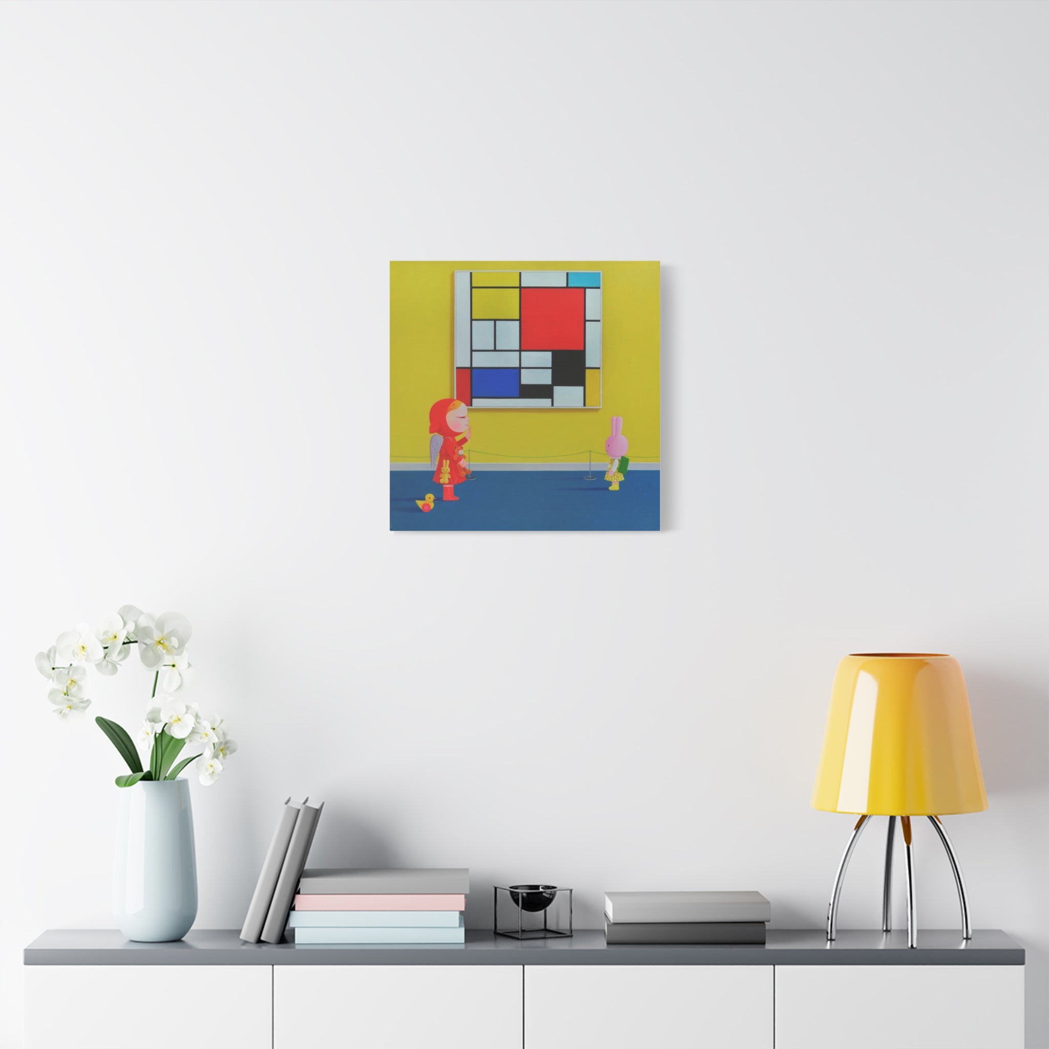 Little Girl with Mondrian - Chinese Contemporary artist - Canvas Print - Artwork for kids