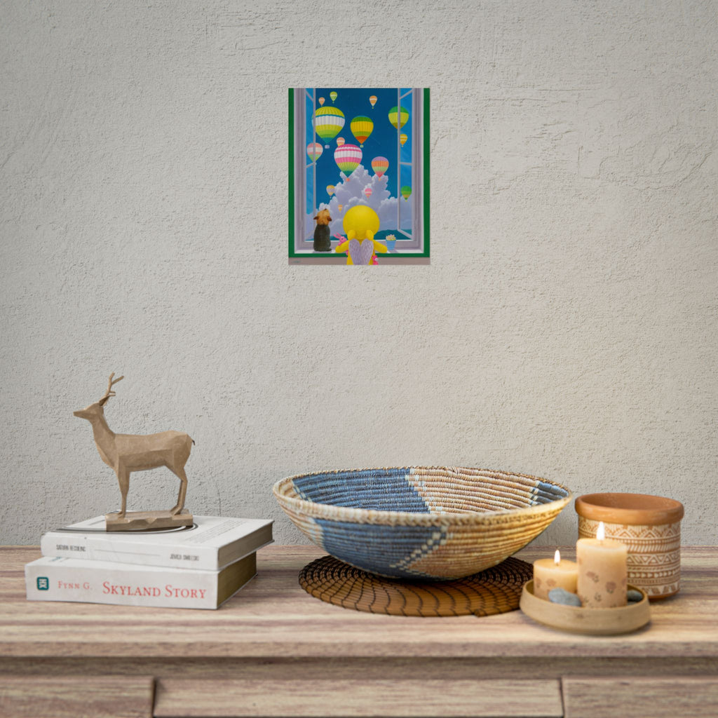 Dreams in the Sky Art Poster, Cute Animal Decor, Christmas Wall Art, Kids Room Decoration, Gift for Animal Lovers