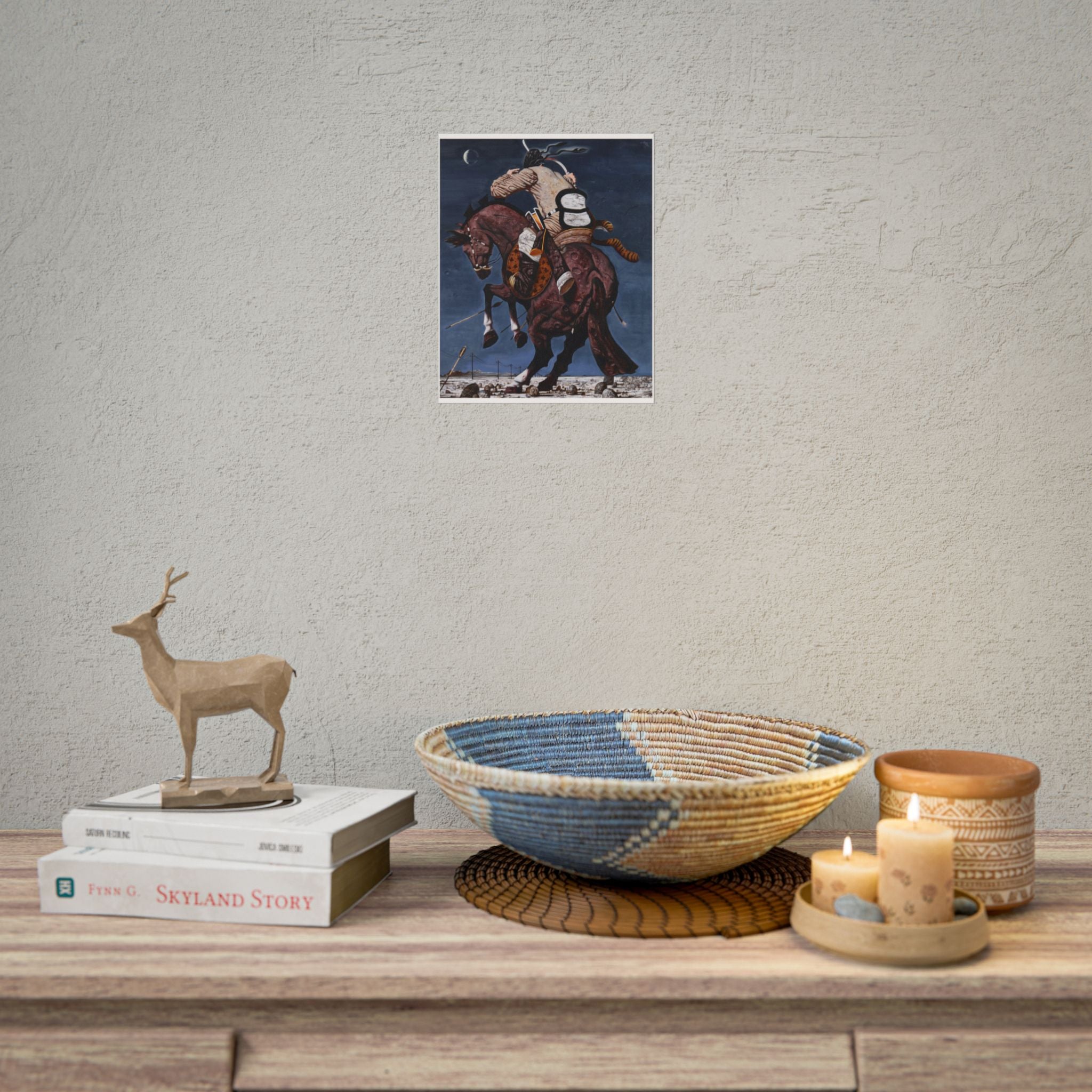 Fight Art Poster, Chinese Contemporary Canvas Artist Wall Art, Gift for Year of Horse