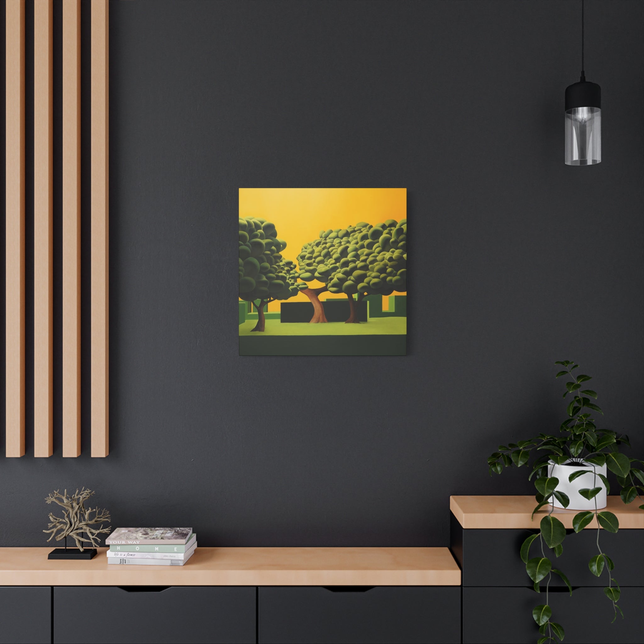 Golden Tree -  Contemporary Abstract Canvas Print  Young Asian Artist