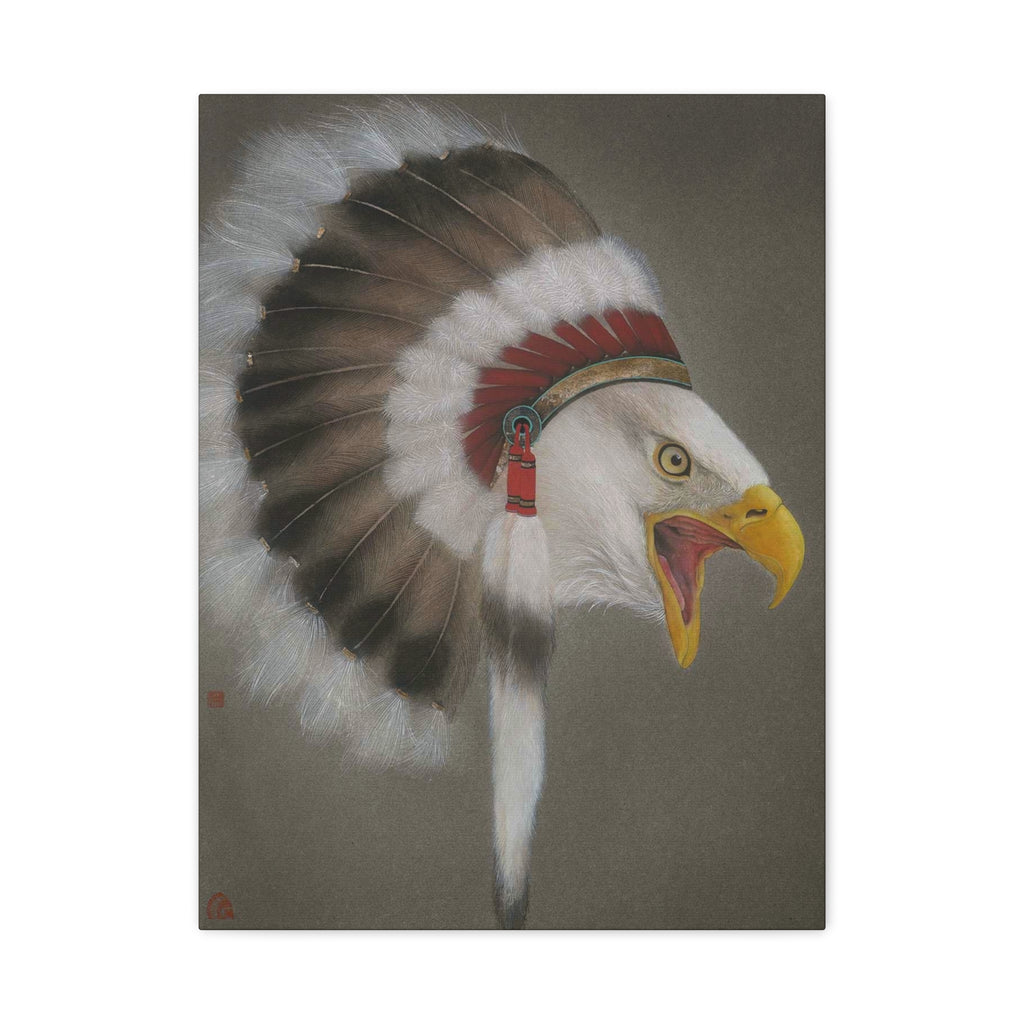 Chief Eagle -  Chinese  Contemporary watercolor painting - Canvas Print - Gift for New Year