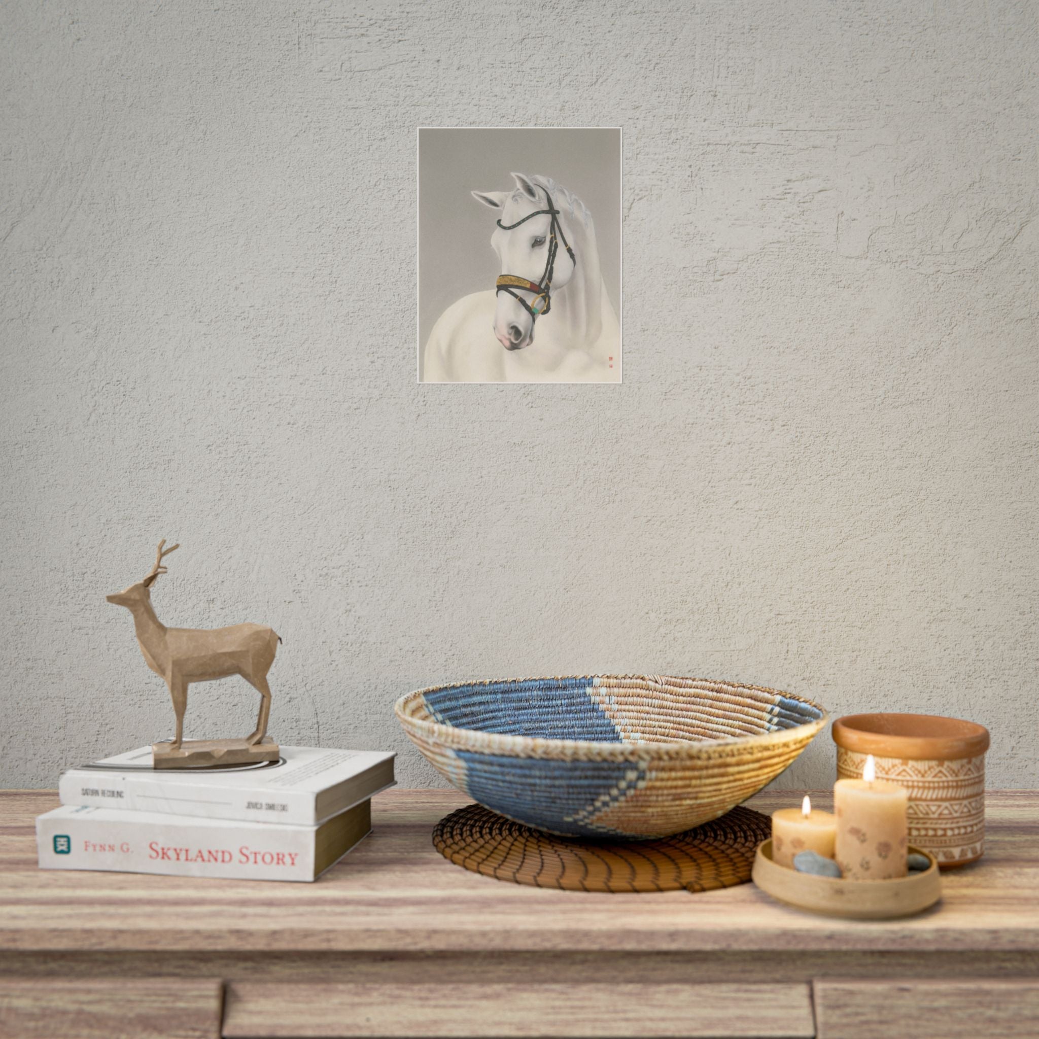 Horse Art Poster, Cute Animal Decor, Christmas Wall Art, Kids Room Decoration, Gift for Animal Lovers