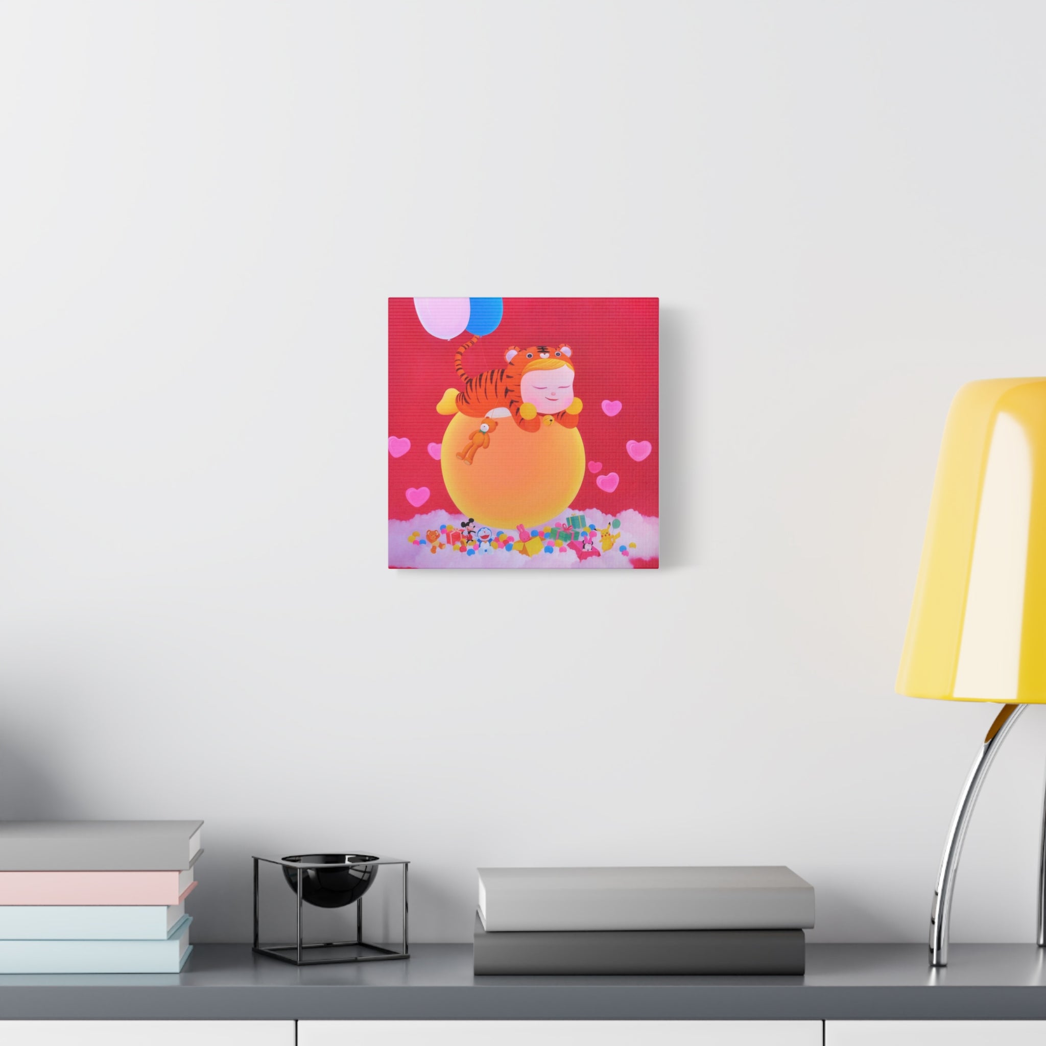 Little Girl with The Teddy Bear - Chinese Contemporary artist - Canvas Print - Artwork for kids
