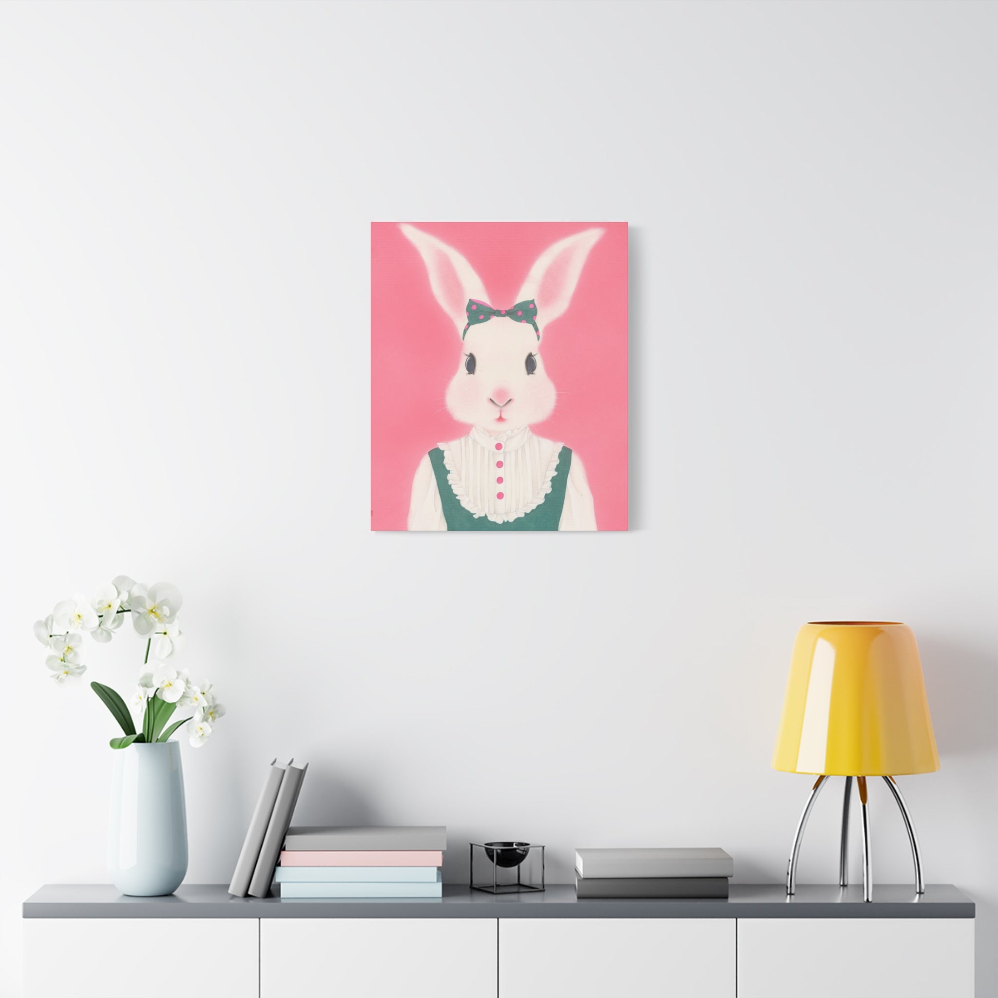 Cute Rabbit Chinese  Contemporary watercolor painting - Canvas Print