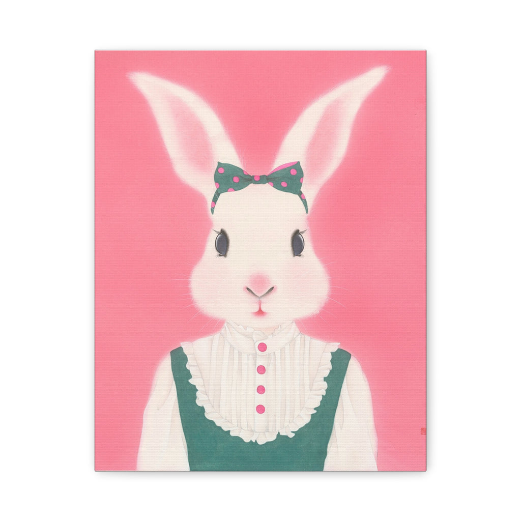 Cute Rabbit Chinese  Contemporary watercolor painting - Canvas Print