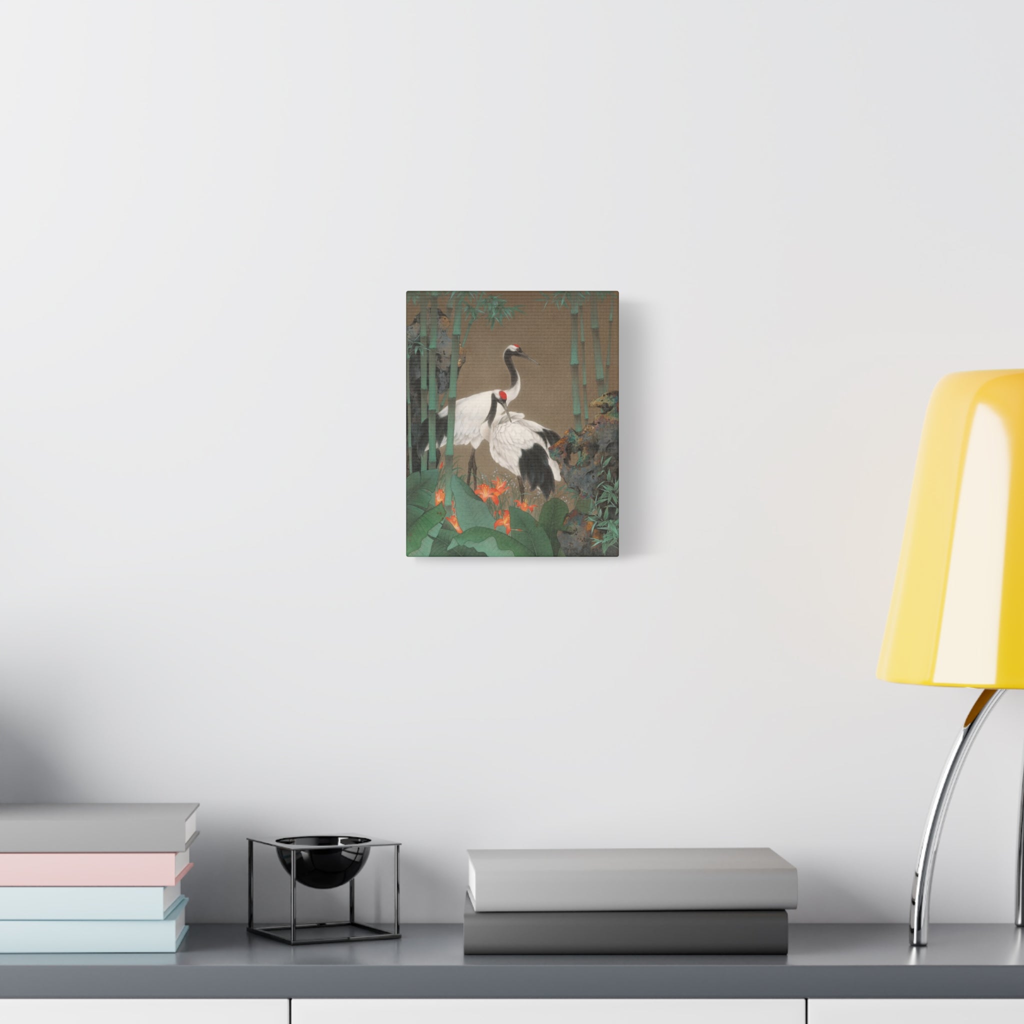 Red-crowned Crane -  Chinese  Contemporary watercolor painting - Canvas Print - Gift for year of Horse