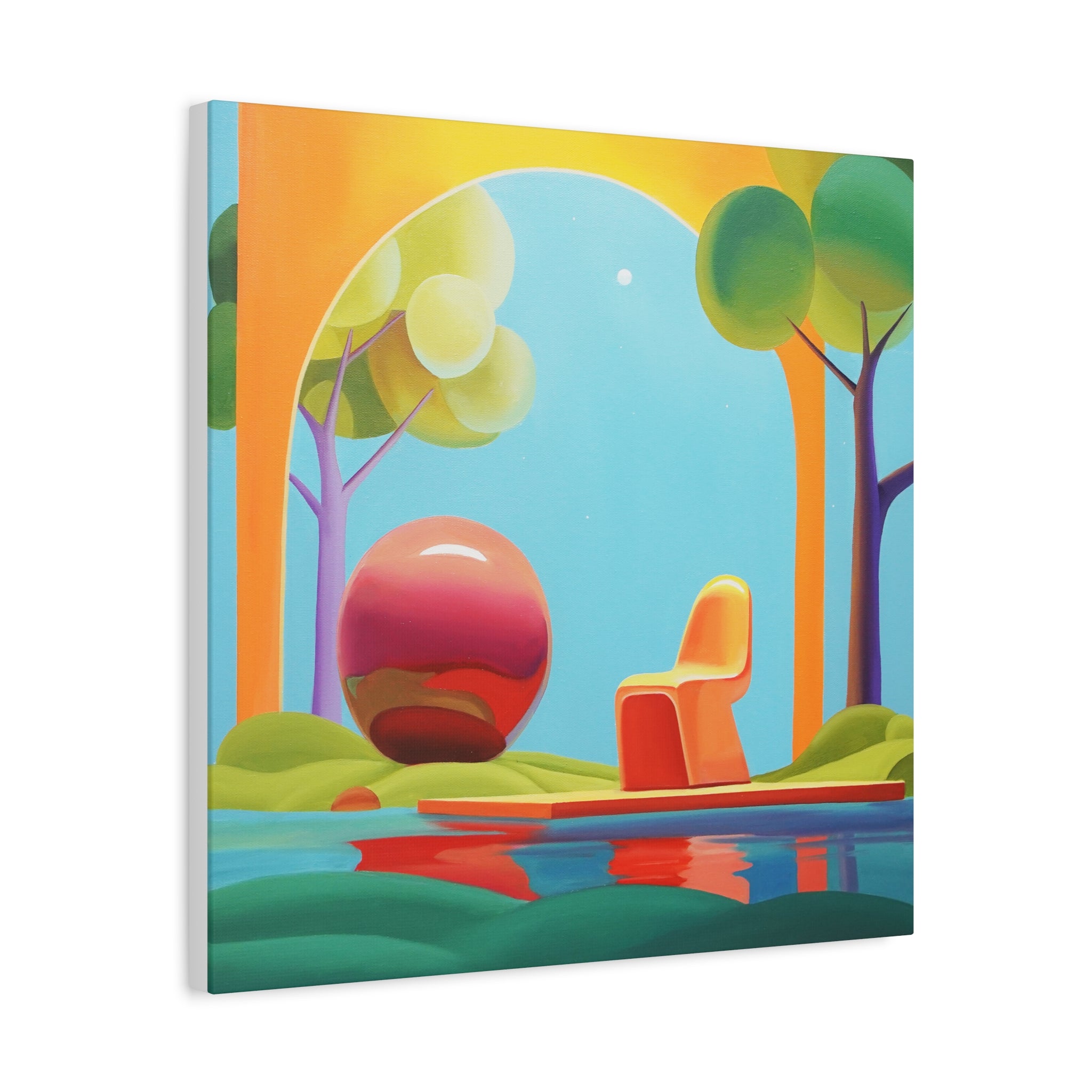 Red Ball -  Contemporary Abstract Canvas Print  Young Asian Artist