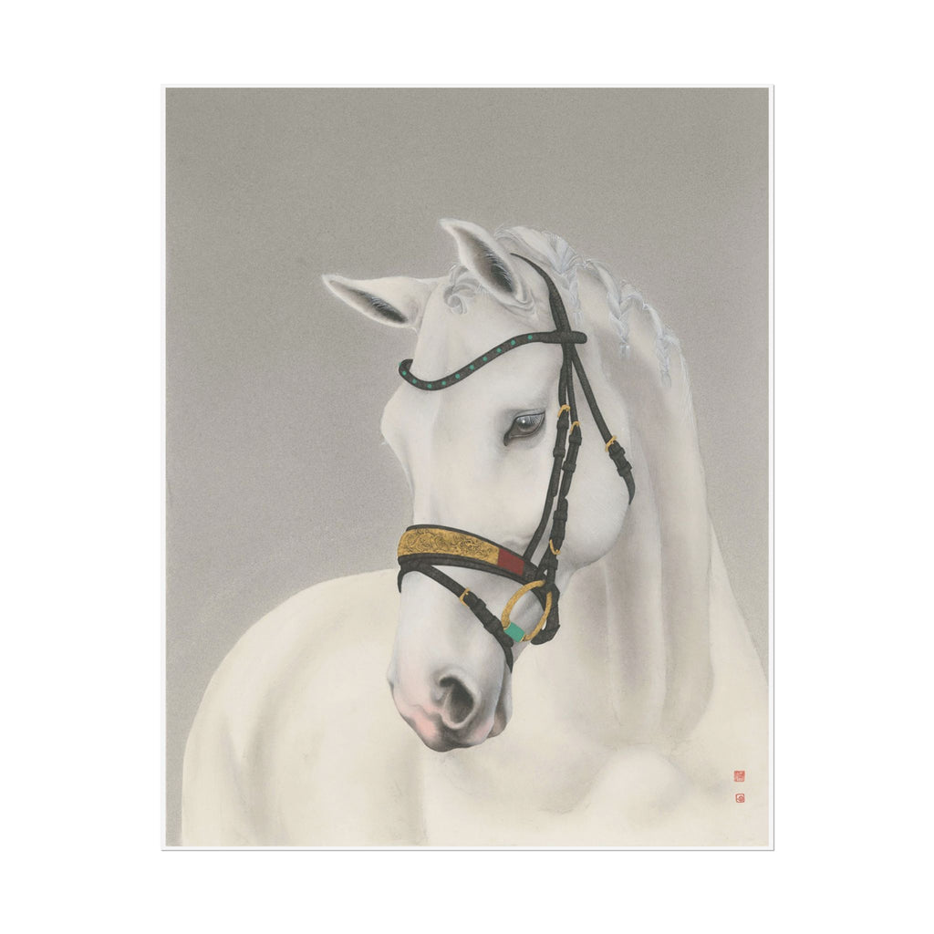Horse Art Poster, Cute Animal Decor, Christmas Wall Art, Kids Room Decoration, Gift for Animal Lovers