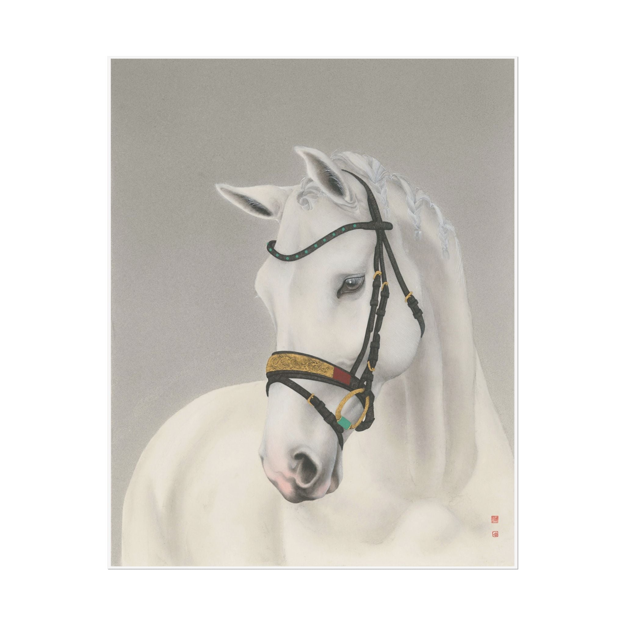 Horse Art Poster, Cute Animal Decor, Christmas Wall Art, Kids Room Decoration, Gift for Animal Lovers