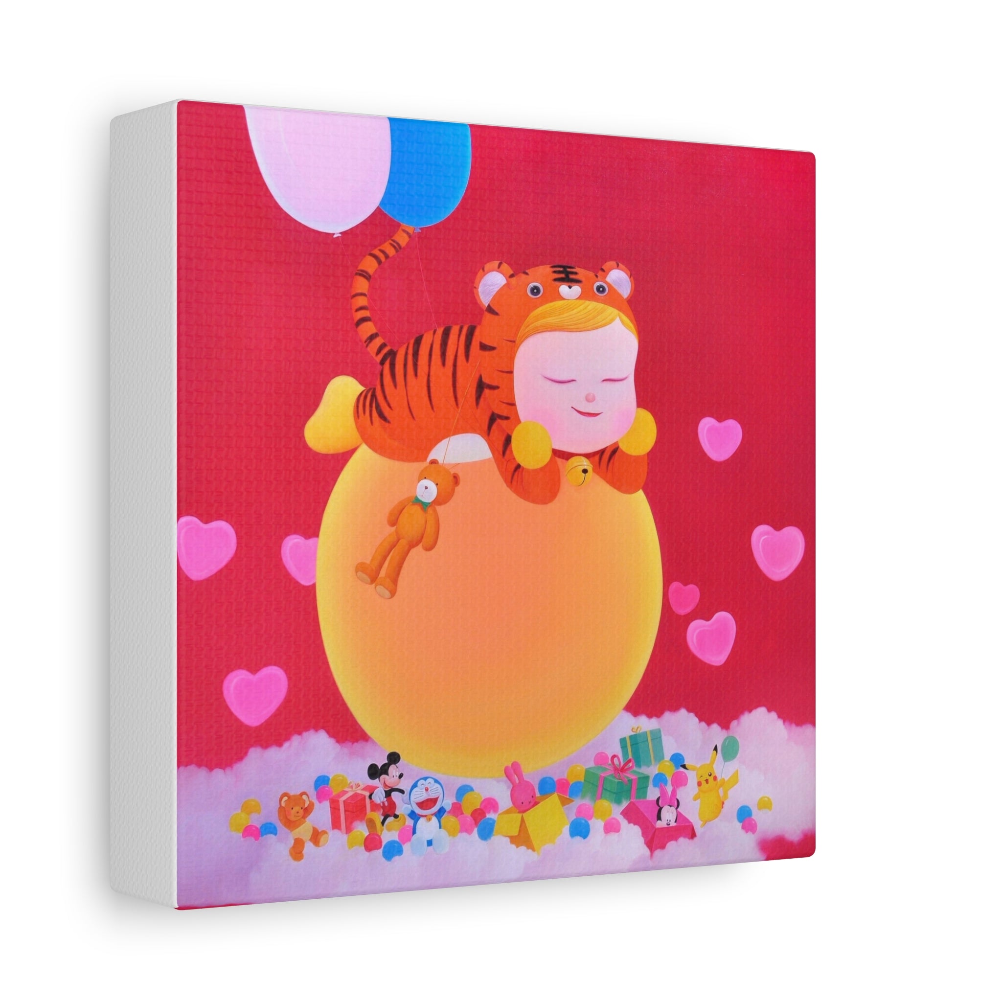 Little Girl with The Teddy Bear - Chinese Contemporary artist - Canvas Print - Artwork for kids