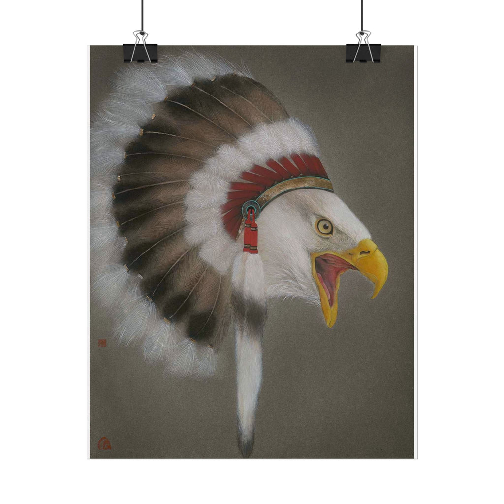Chief Eagle Art Poster, Cute Animal Decor, Christmas Wall Art, Kids Room Decoration, Gift for Animal Lovers