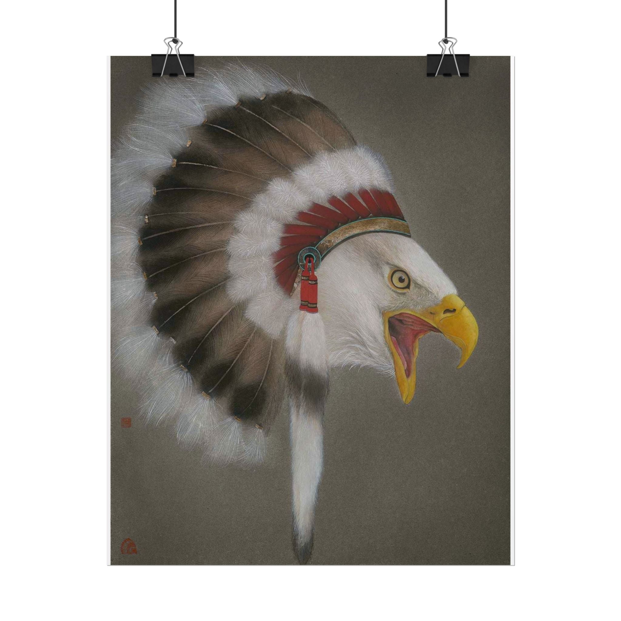 Chief Eagle Art Poster, Cute Animal Decor, Christmas Wall Art, Kids Room Decoration, Gift for Animal Lovers