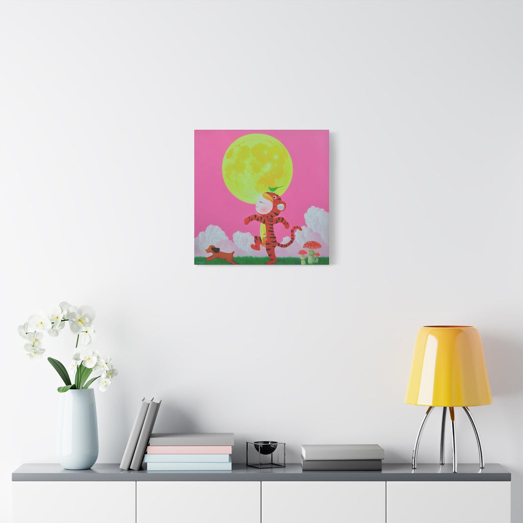 Walking under the moonlight - Chinese Contemporary artist - Canvas Print - Artwork for kids