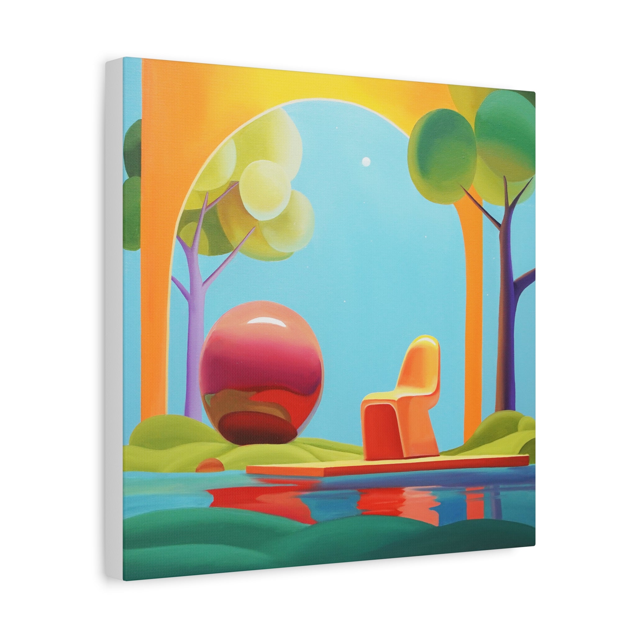 Red Ball -  Contemporary Abstract Canvas Print  Young Asian Artist